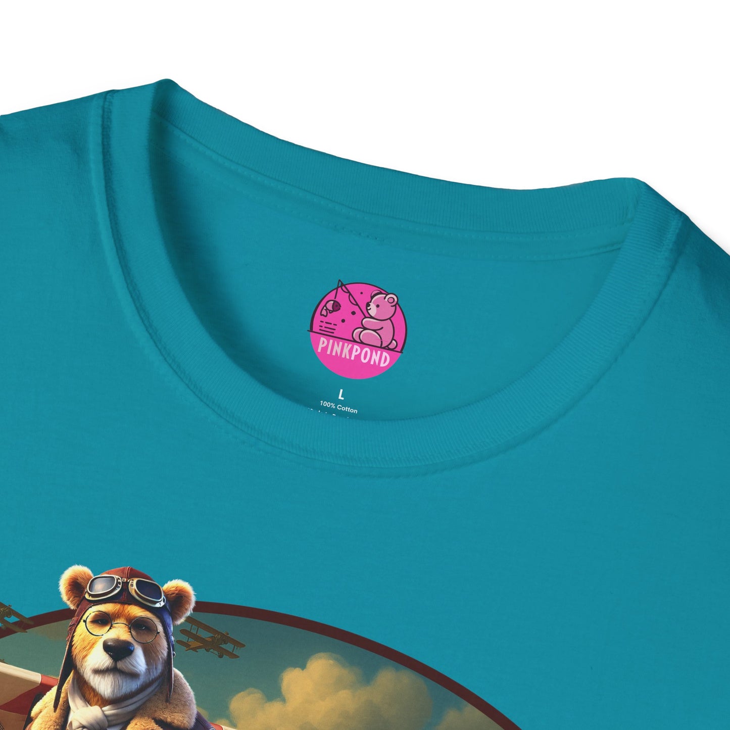 Aviator Bear Softstyle T-Shirt - PinkPond Tee