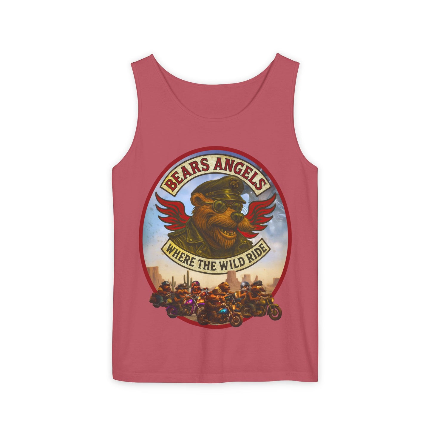 Tank Top - Bears Angels Roundel 'Ride With Pride' Biker Bear Design