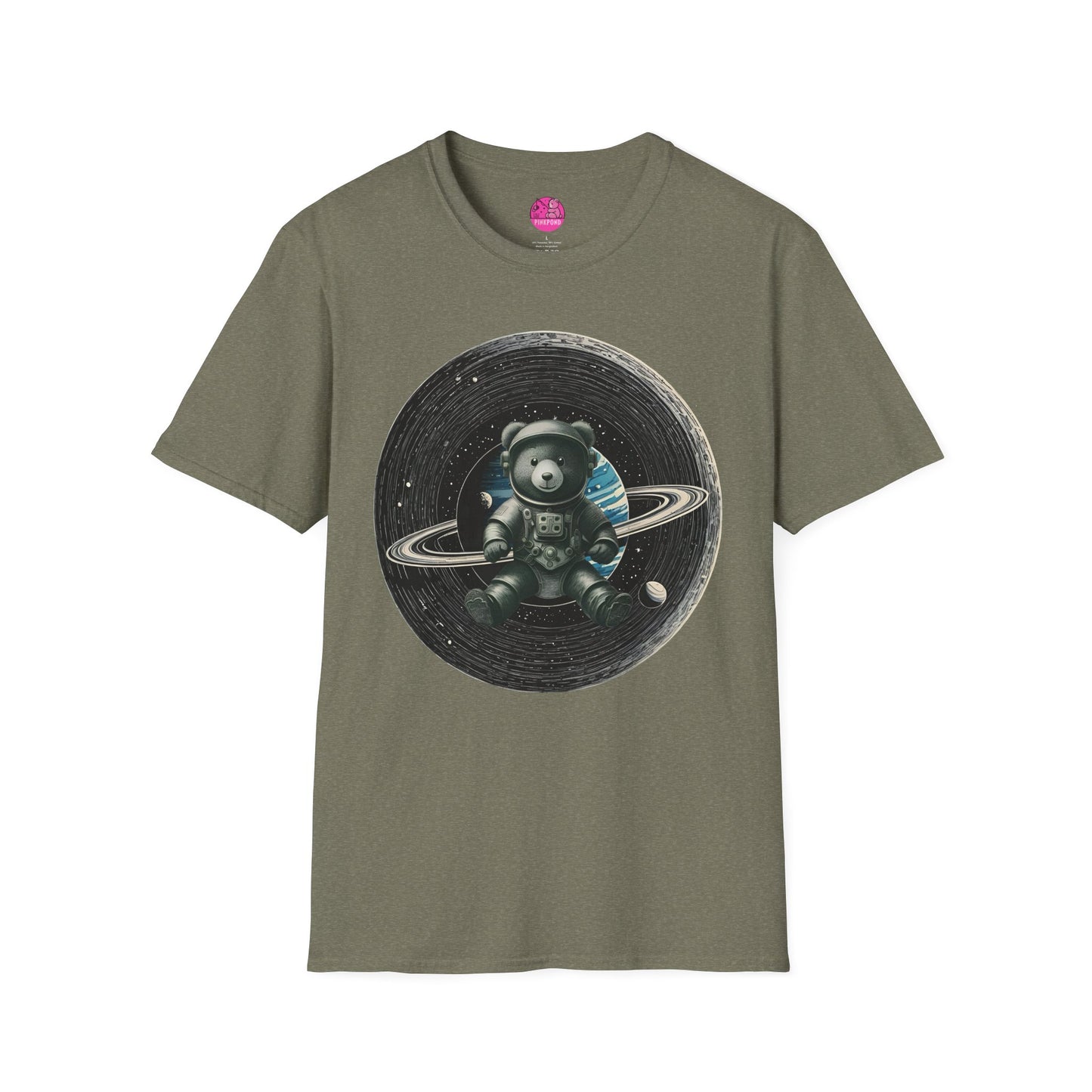 Cosmic Explorer Teddy T-Shirt - Spacefaring Bear Graphic Tee for Space Lovers and Adventurers