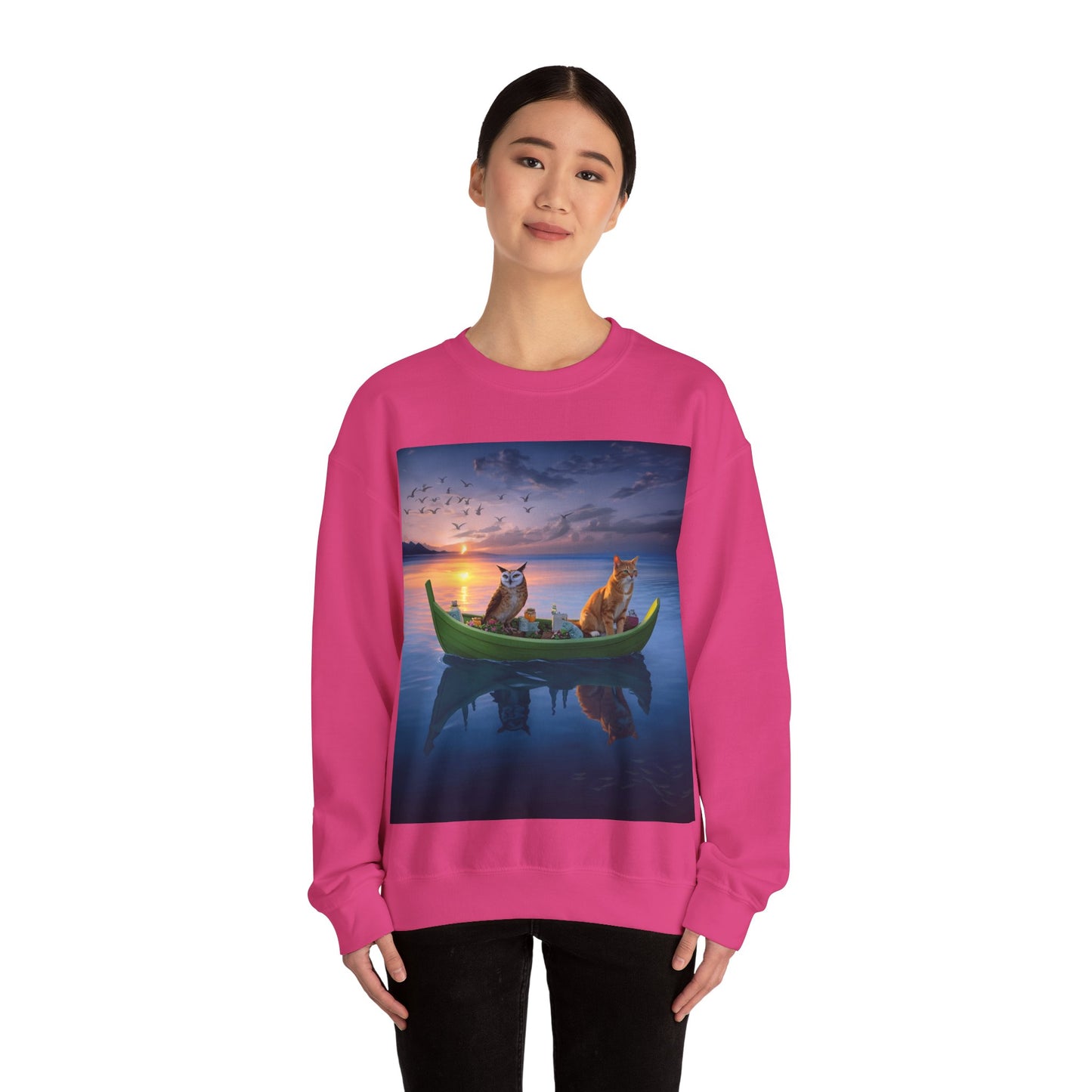Sweatshirt with Owl and the Pussy Cat Serenity Art Design