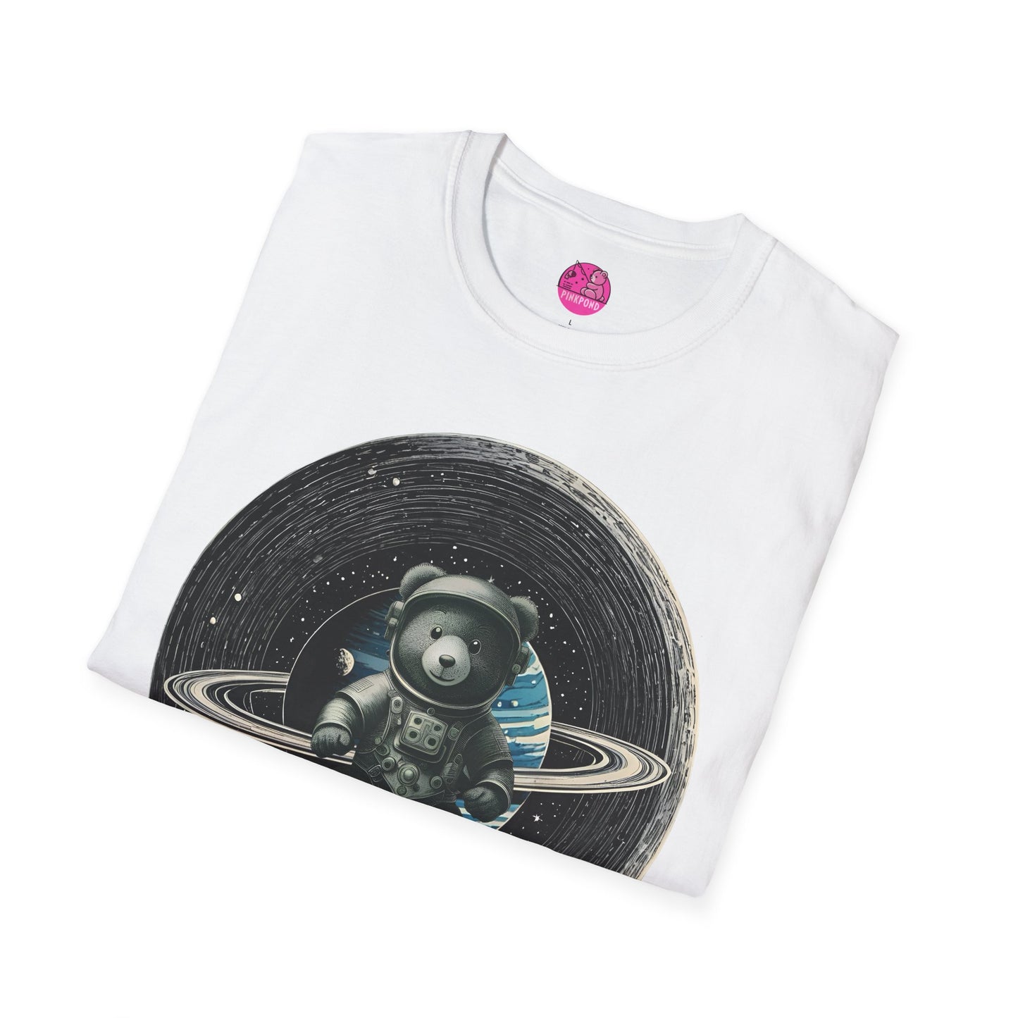 Cosmic Explorer Teddy T-Shirt - Spacefaring Bear Graphic Tee for Space Lovers and Adventurers