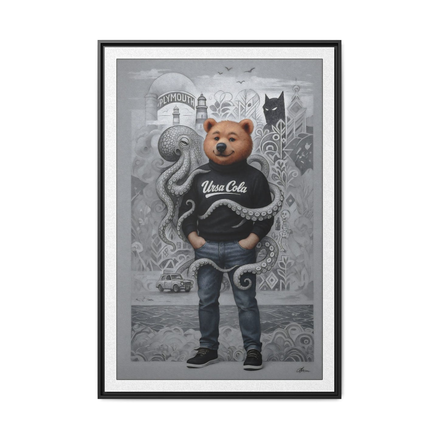 PinkPond Canvas Art Print – An Invasion of Octopi Was Announced on the News. Who Can Save Us?!