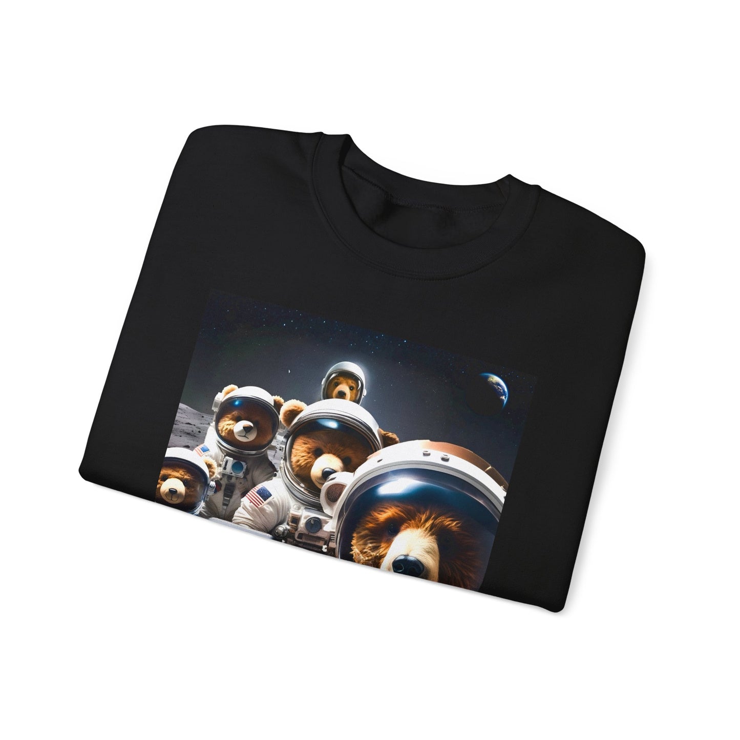 Space Bears Selfie Sweatshirt - Moon Bears Astronaut Selfies Crewneck