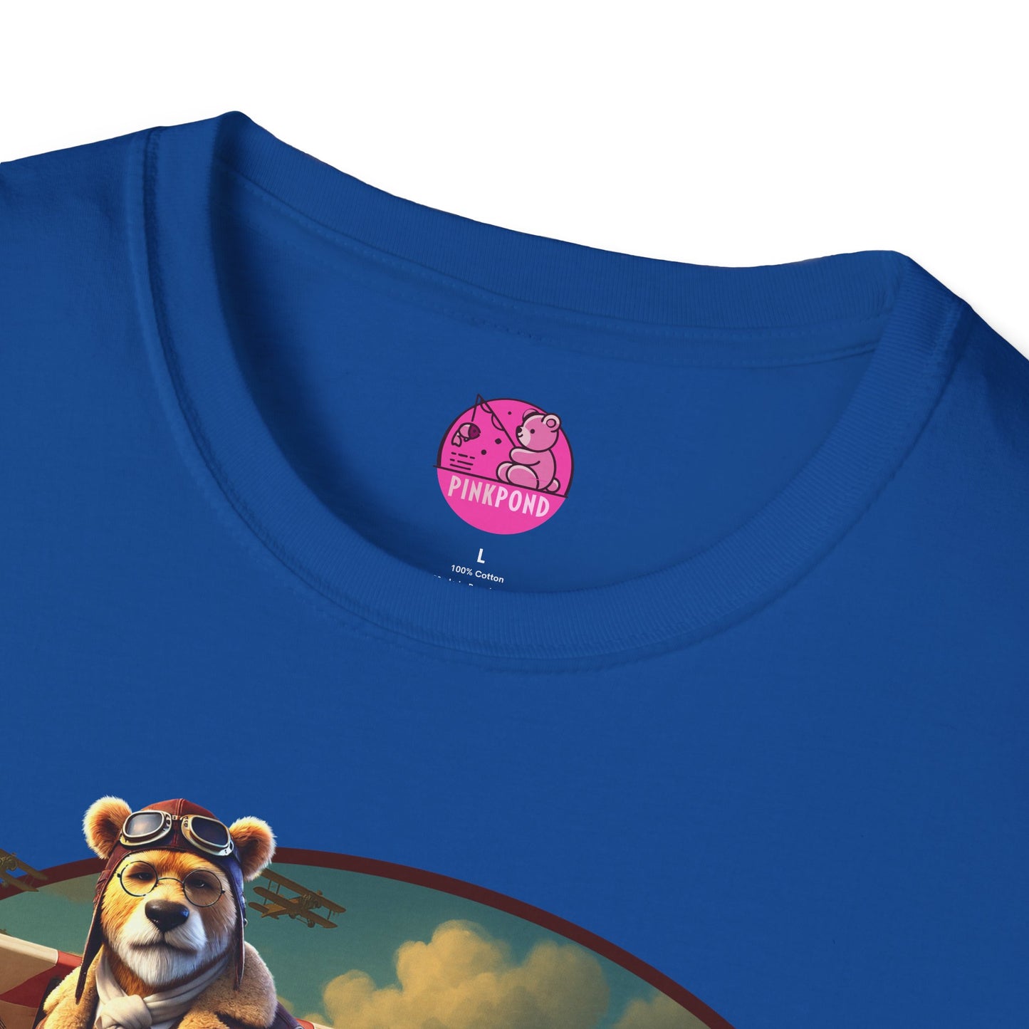 Aviator Bear Softstyle T-Shirt - PinkPond Tee