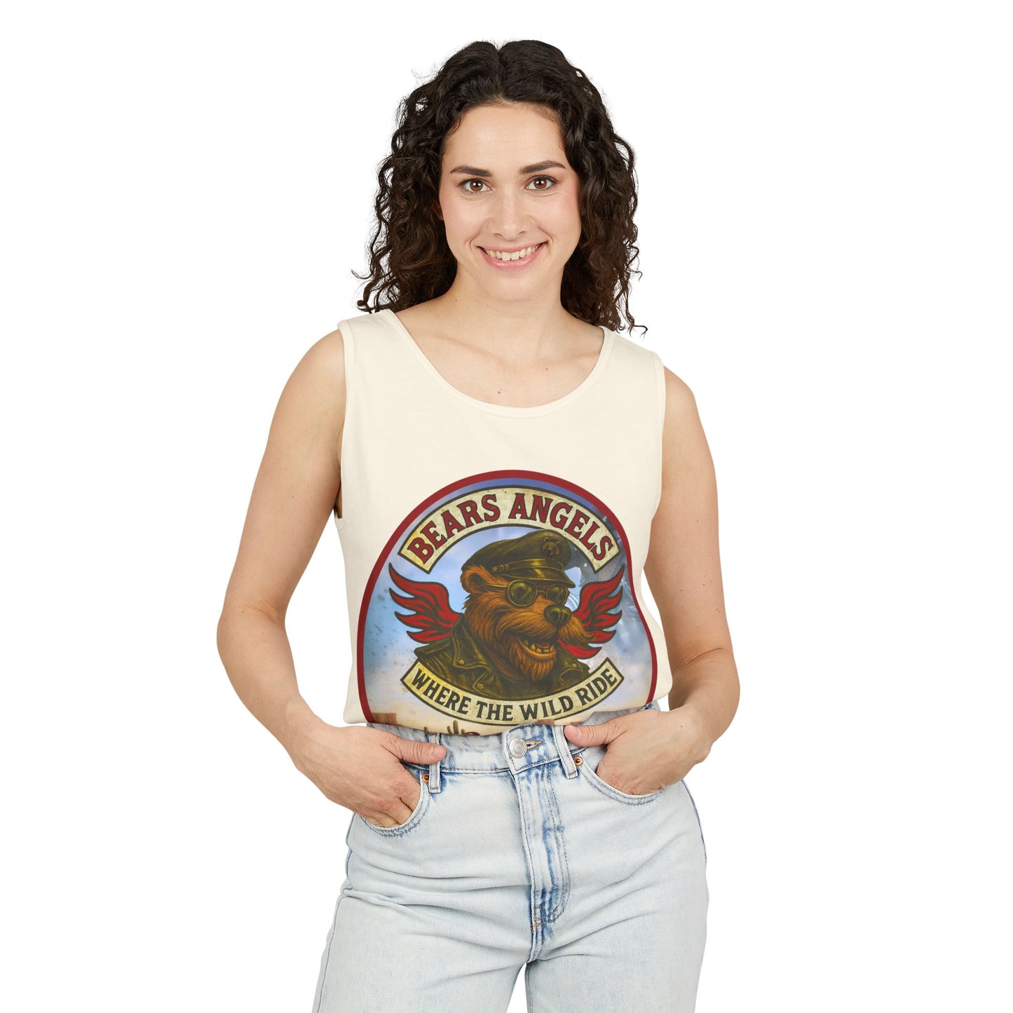 Tank Top - Bears Angels Roundel 'Ride With Pride' Biker Bear Design