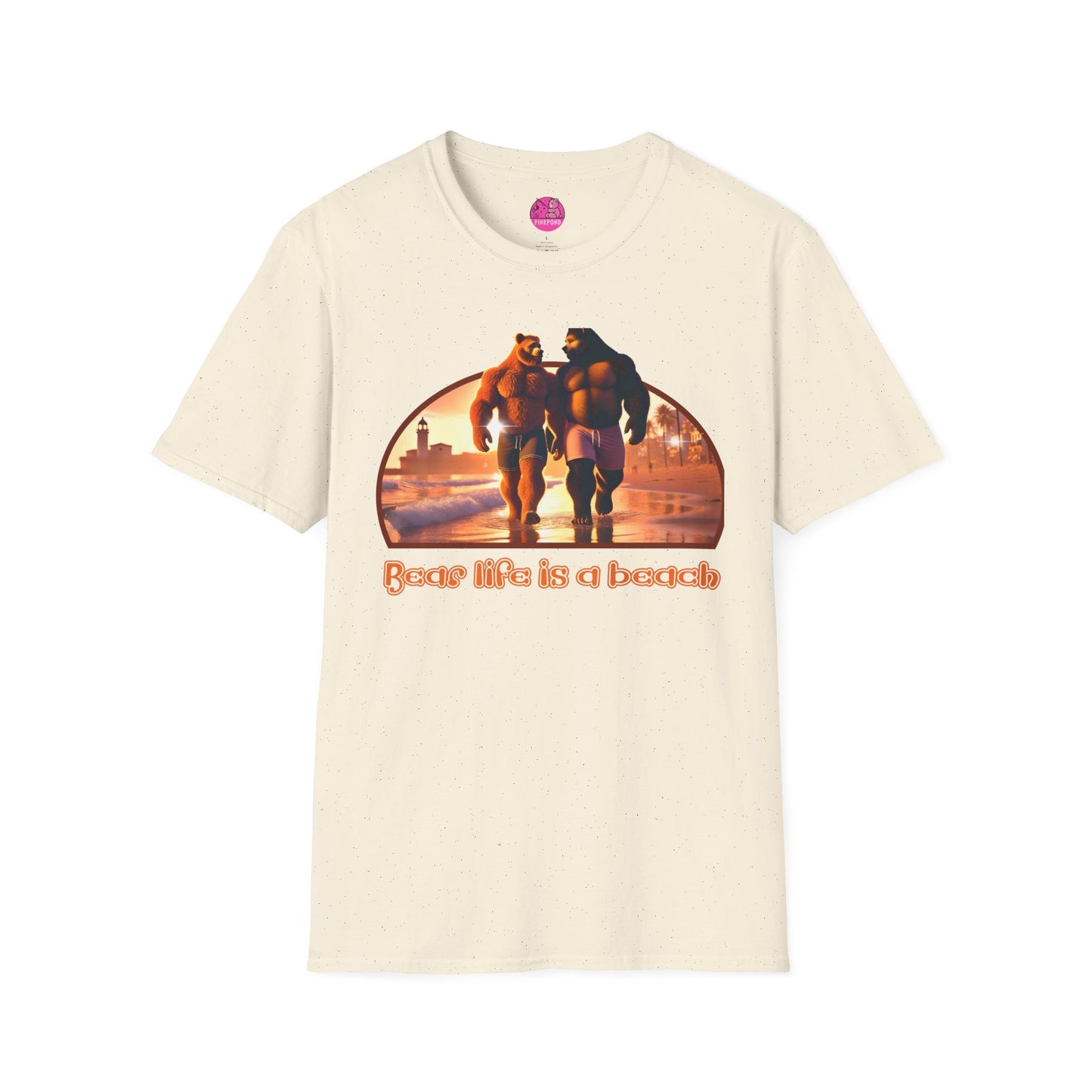 Bear Life is a Beach Unisex T-Shirt - Pride Bear Sunset Design