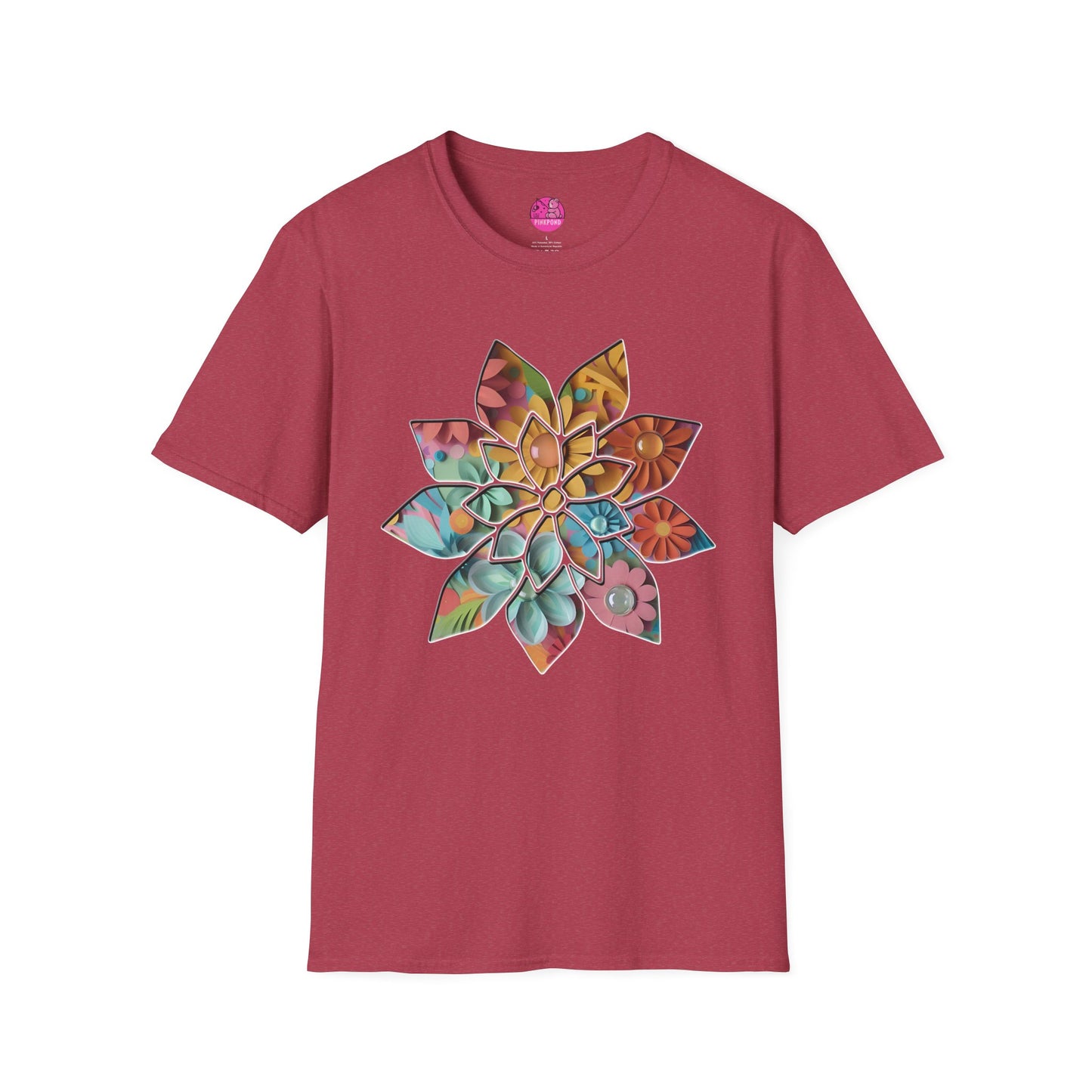 Blooming Beauty T-Shirt – A Burst of Color and Creativity- Unisex Softstyle Tee