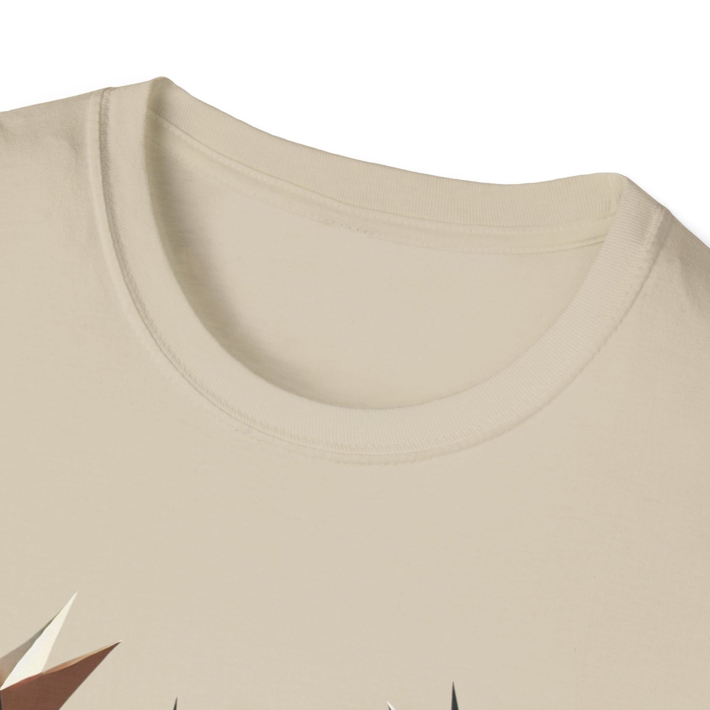 Abstract Geometric Deer Unisex Softstyle T-Shirt - Modern Nature Design