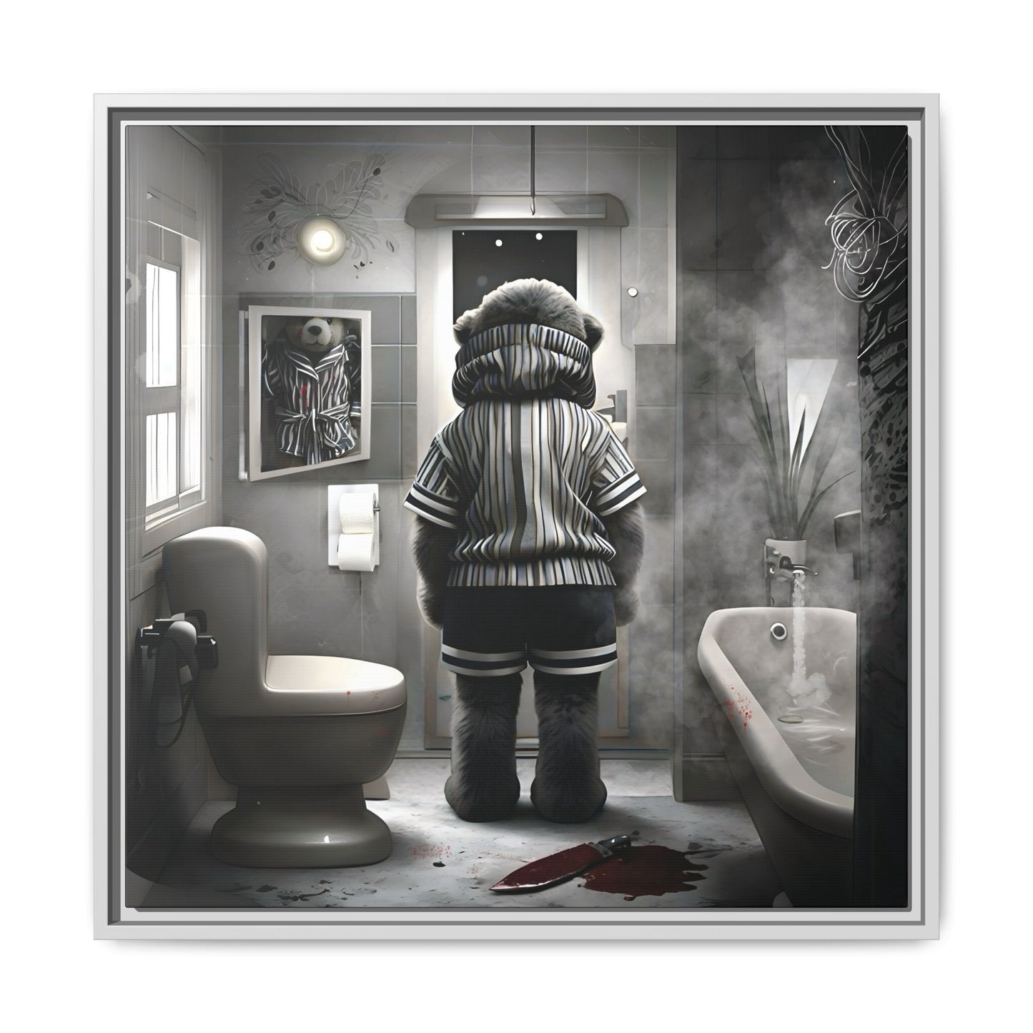 Canvas Art Print - The Untimely Demise of Benjamin Bear by Andrew McCarter, Dark Surreal Artwork