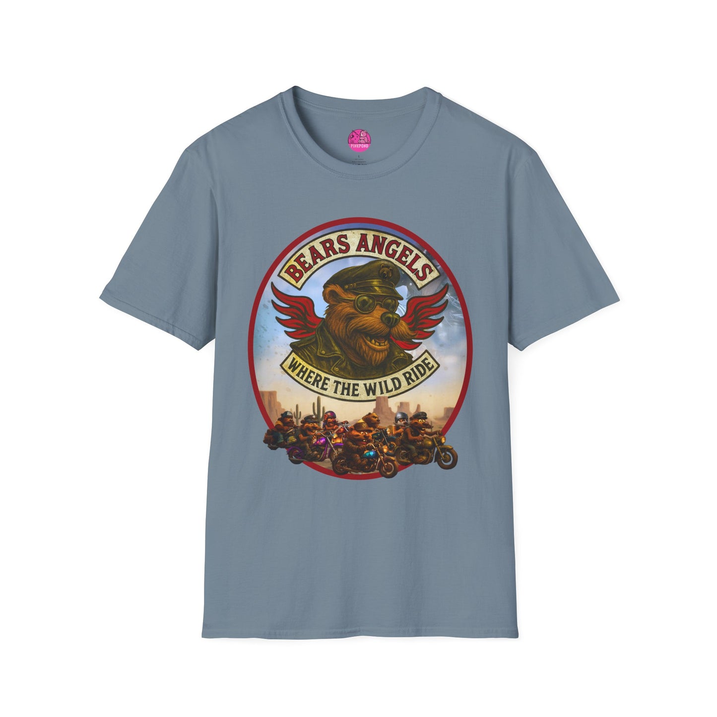 Biker Bear T-Shirt - Bears Angels Roundel, Ride With Pride