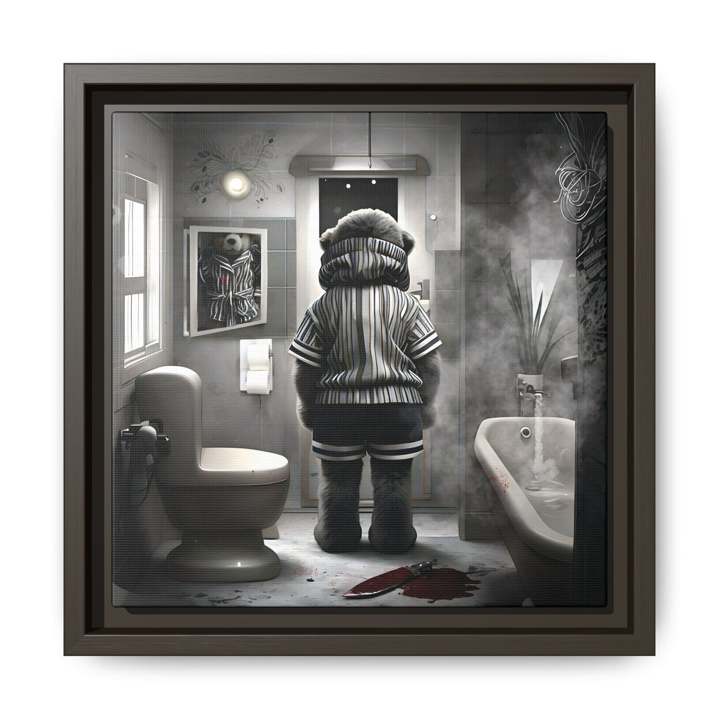 Canvas Art Print - The Untimely Demise of Benjamin Bear by Andrew McCarter, Dark Surreal Artwork