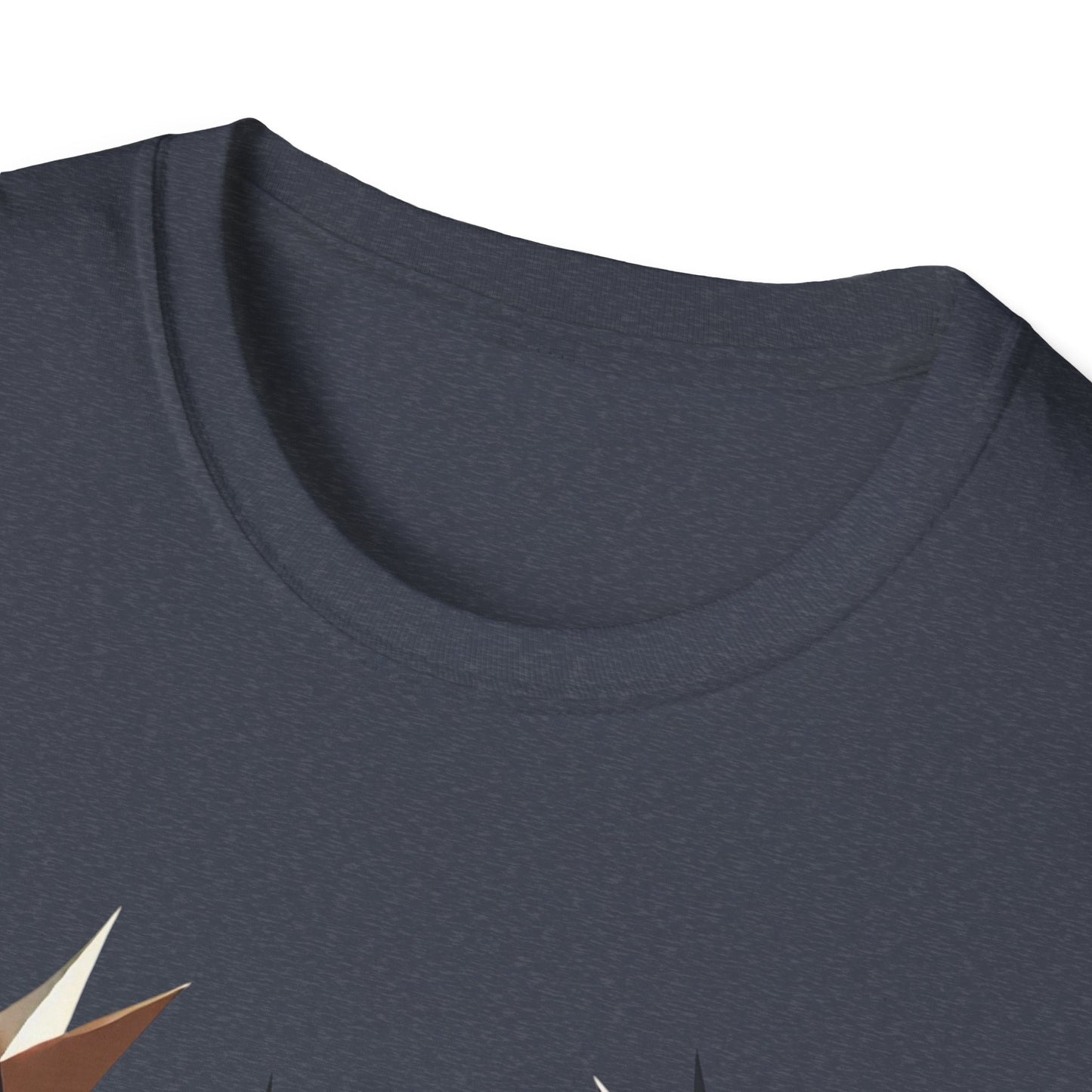 Abstract Geometric Deer Unisex Softstyle T-Shirt - Modern Nature Design
