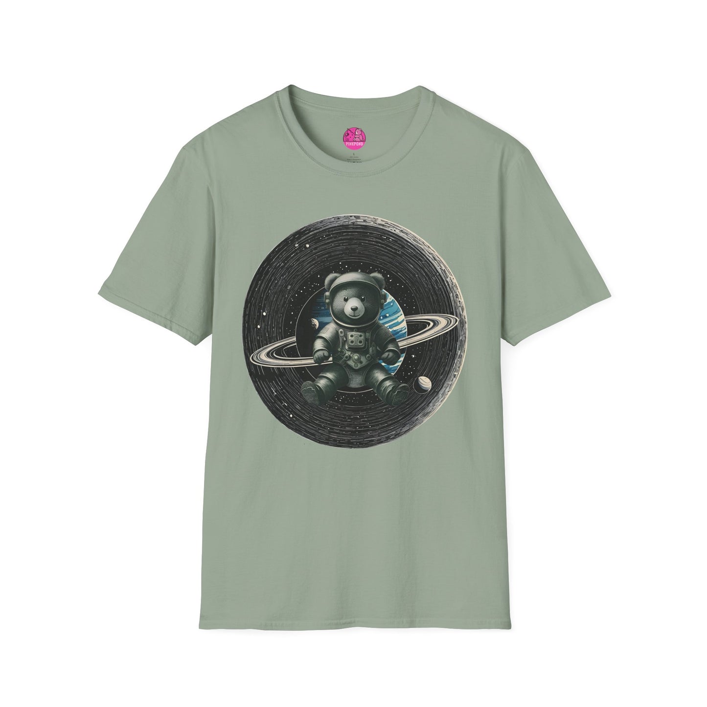 Cosmic Explorer Teddy T-Shirt - Spacefaring Bear Graphic Tee for Space Lovers and Adventurers