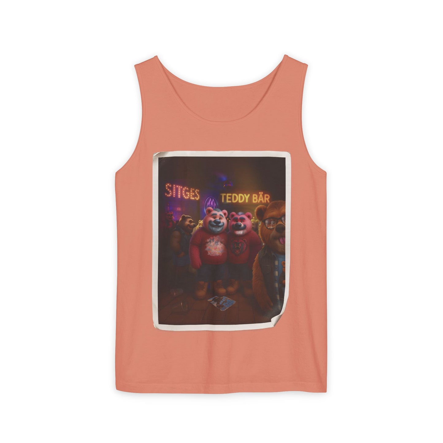 Tank Top - The Photo Bomber Bear Tee by Andrew McCarter for PinkPond, Unisex Pride Pool Party Shirt