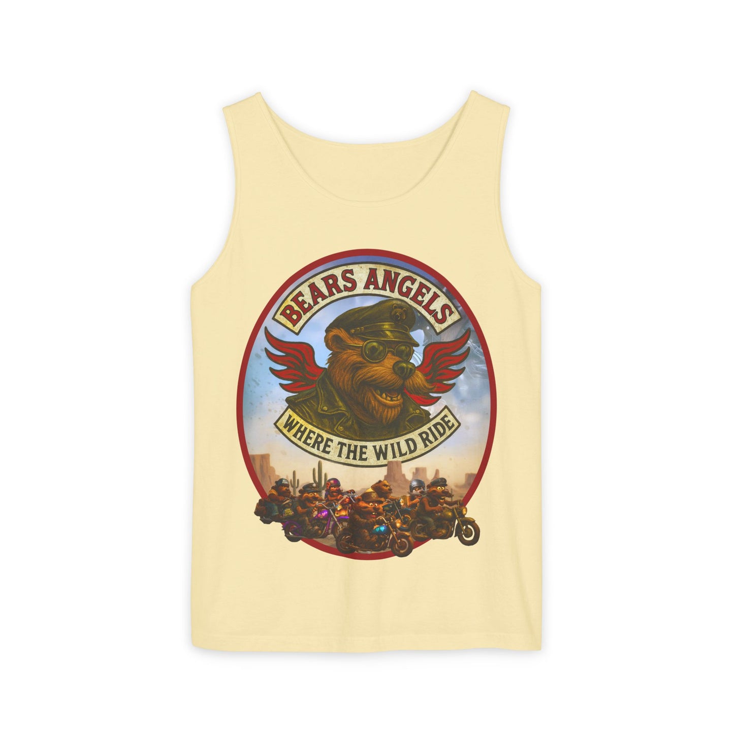 Tank Top - Bears Angels Roundel 'Ride With Pride' Biker Bear Design