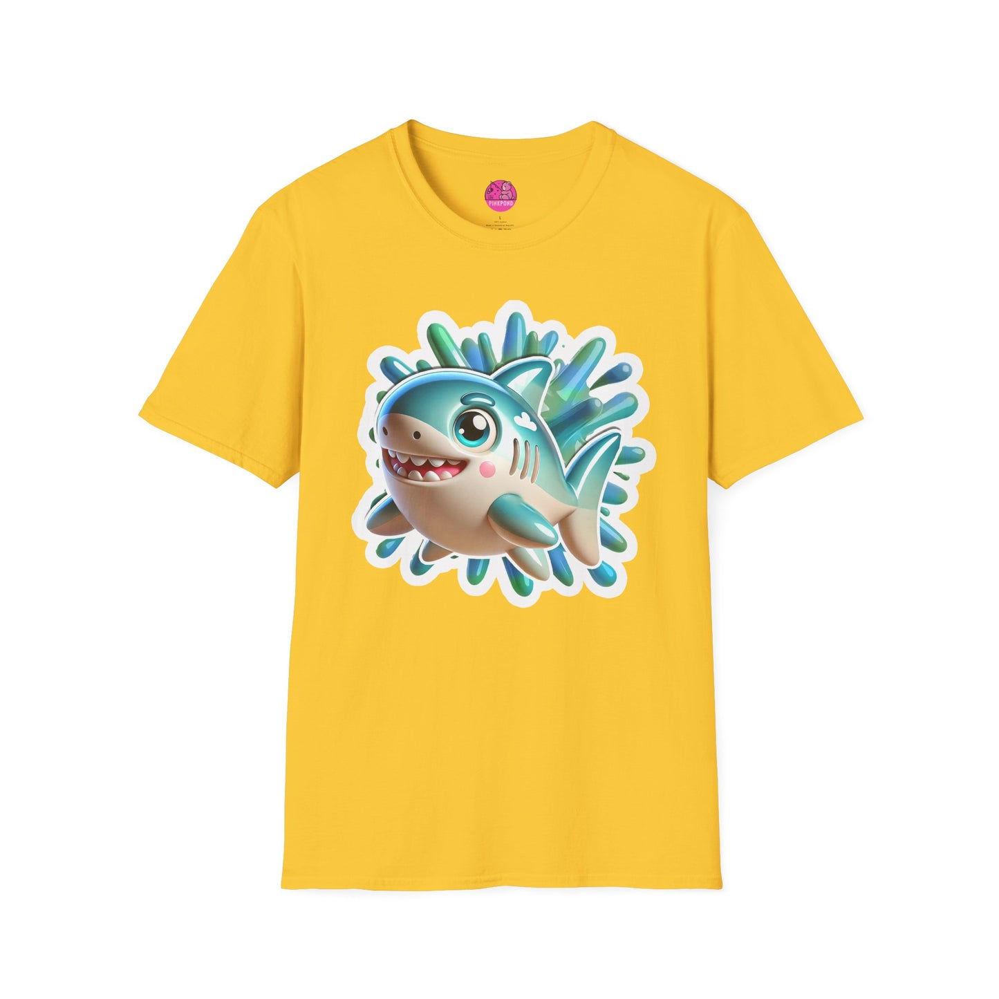 Marky the Shark Tee - Dive into fun - Unisex Softstyle T-Shirt for Ocean lovers