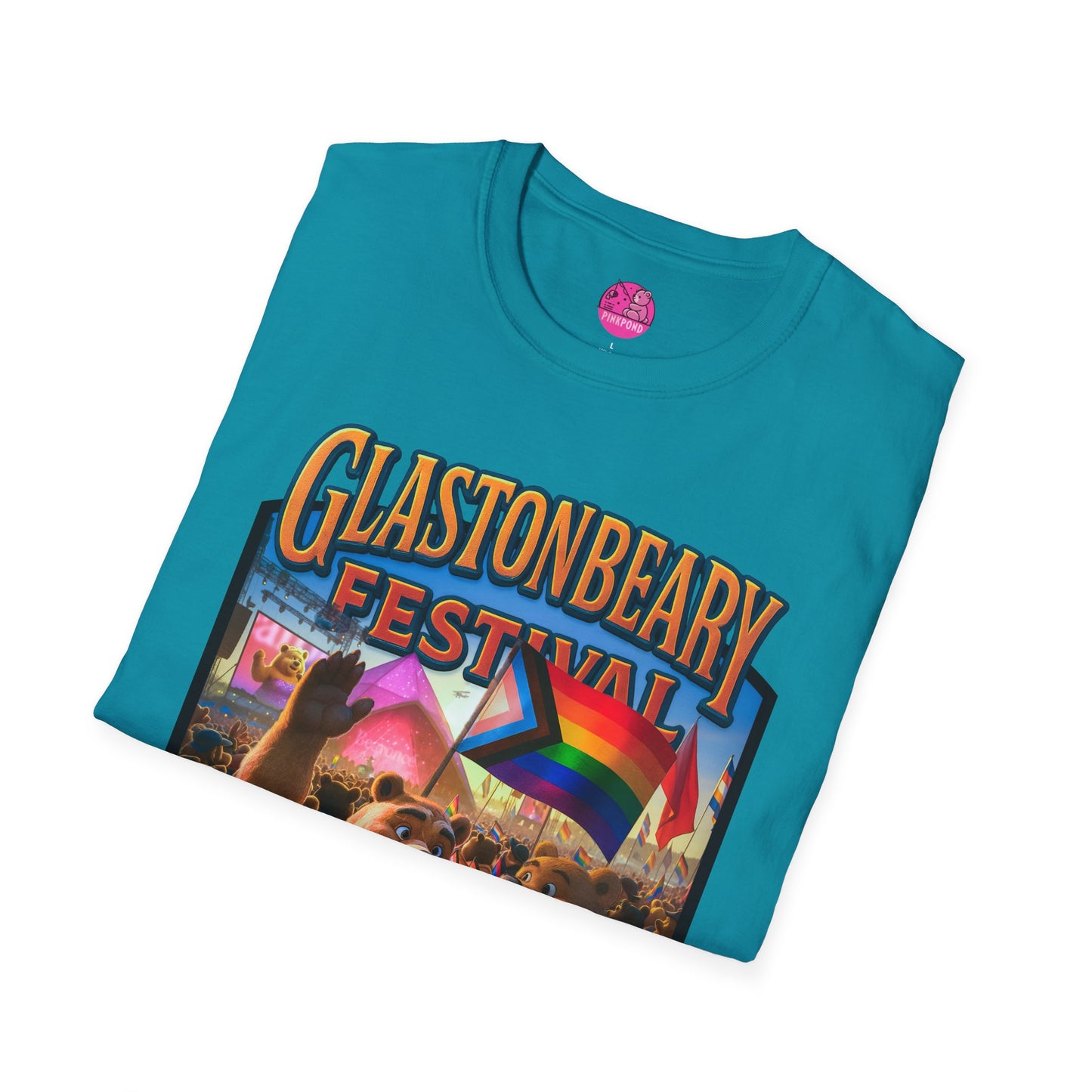 Glastonbeary Festival Unisex Tee - Bear Pride, Queer Joy, Festival Fashion