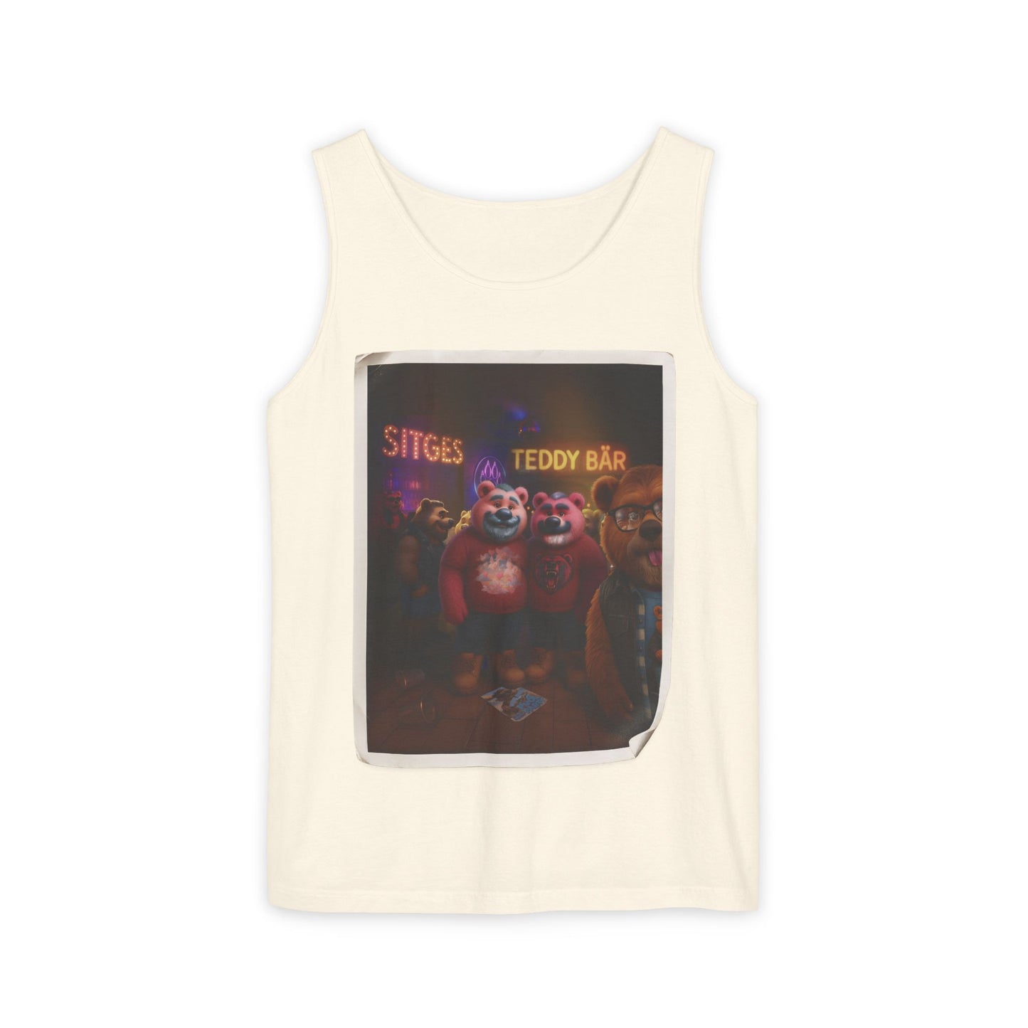 Tank Top - The Photo Bomber Bear Tee by Andrew McCarter for PinkPond, Unisex Pride Pool Party Shirt