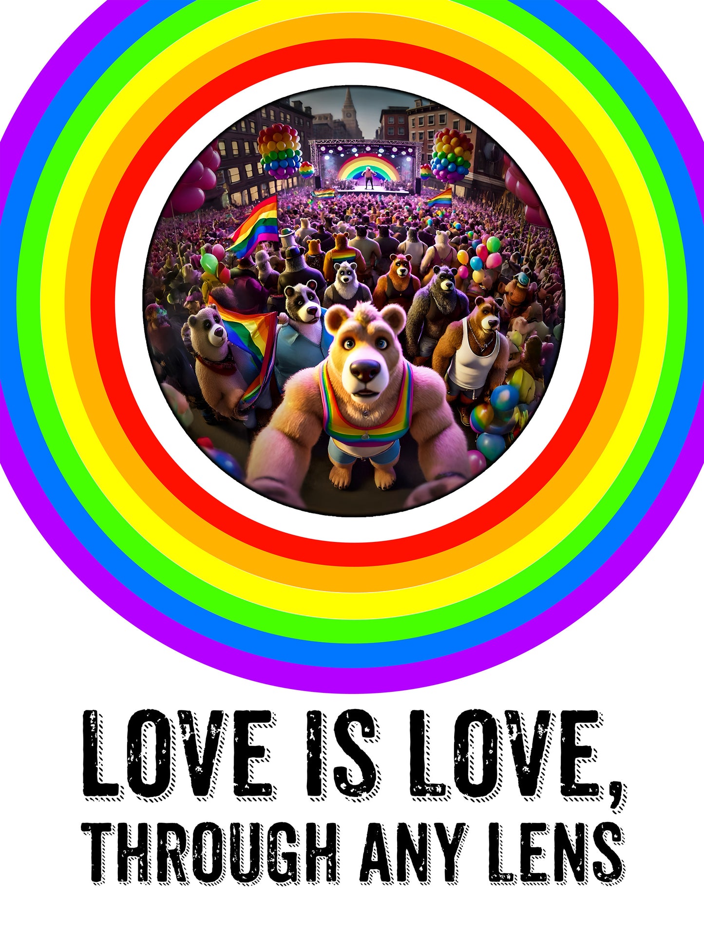 Greeting Cards - Love Is Love Pride Bear Parade 5 Pack