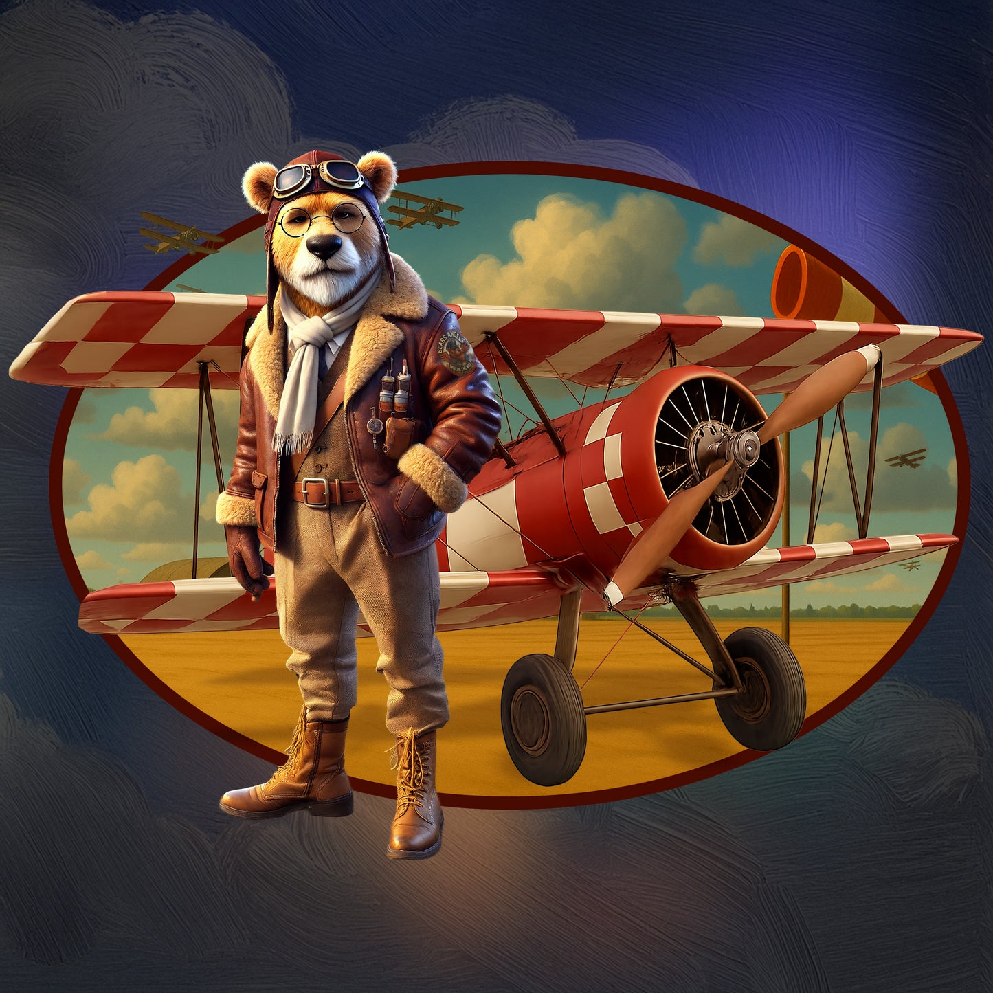 Aviator Bear Softstyle T-Shirt - PinkPond Tee