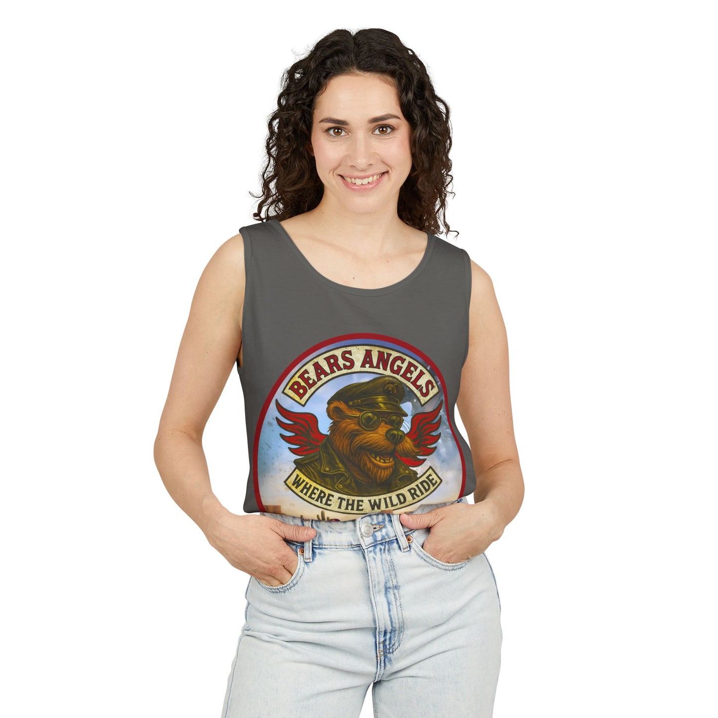 Tank Top - Bears Angels Roundel 'Ride With Pride' Biker Bear Design