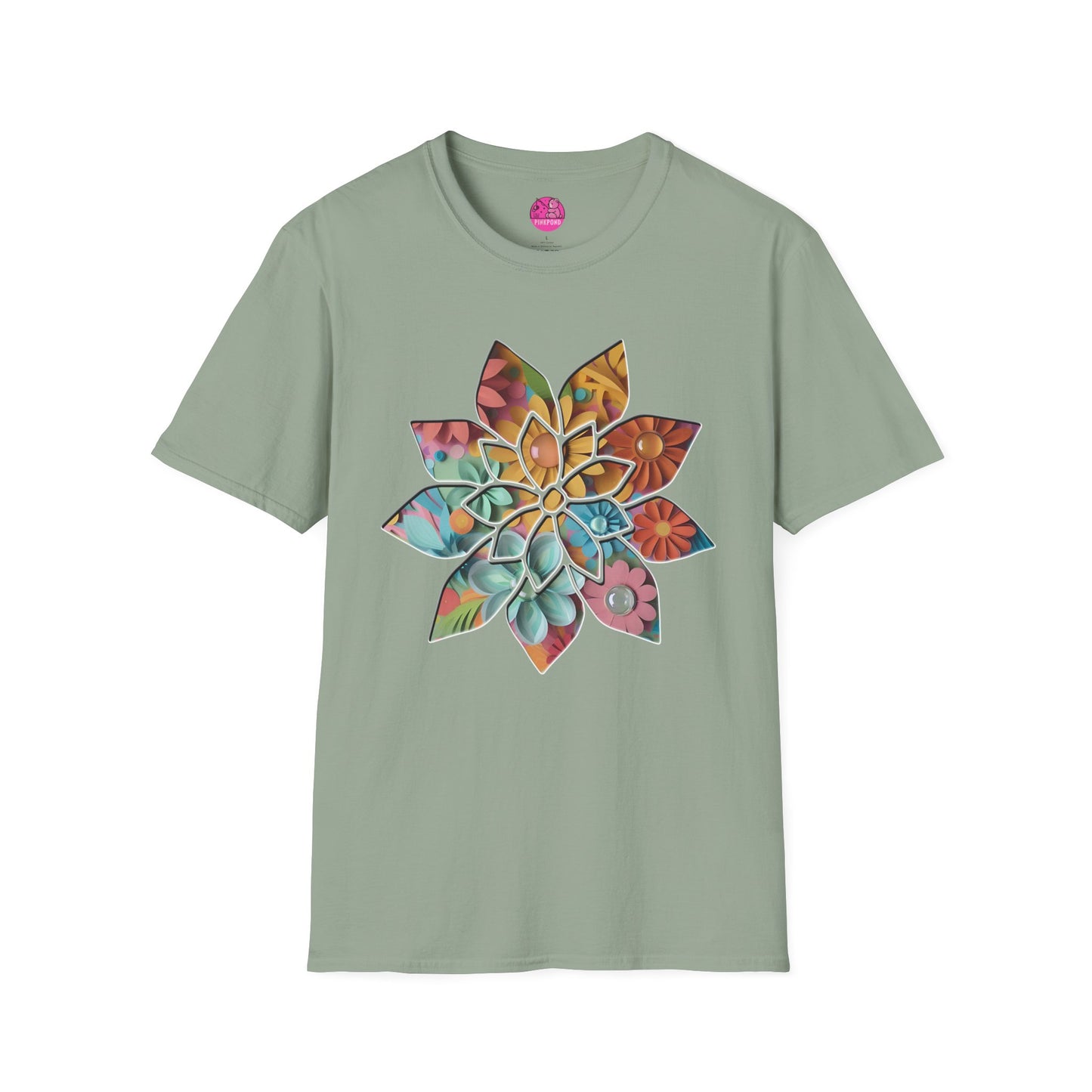 Blooming Beauty T-Shirt – A Burst of Color and Creativity- Unisex Softstyle Tee