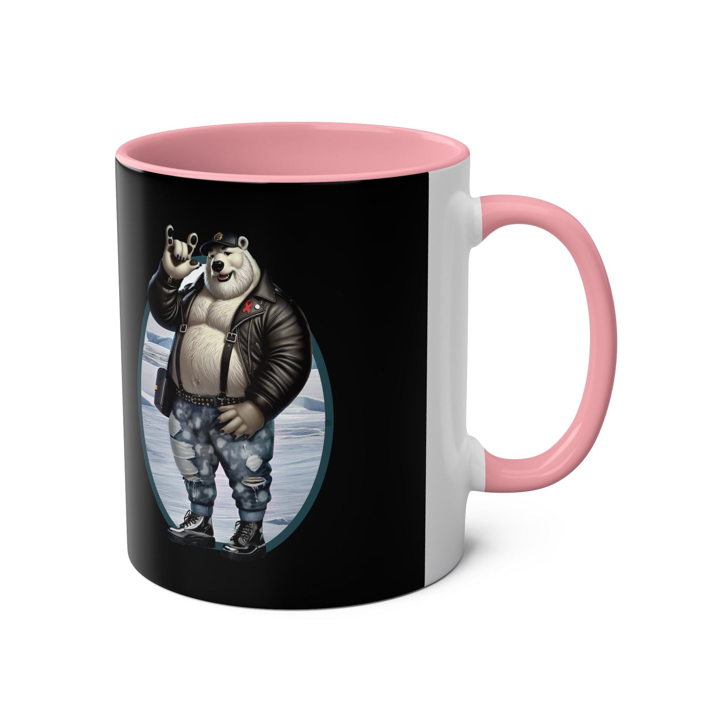 Coffee Mug Arctic Rebel Polar Bear - American Sign Language Love Sign