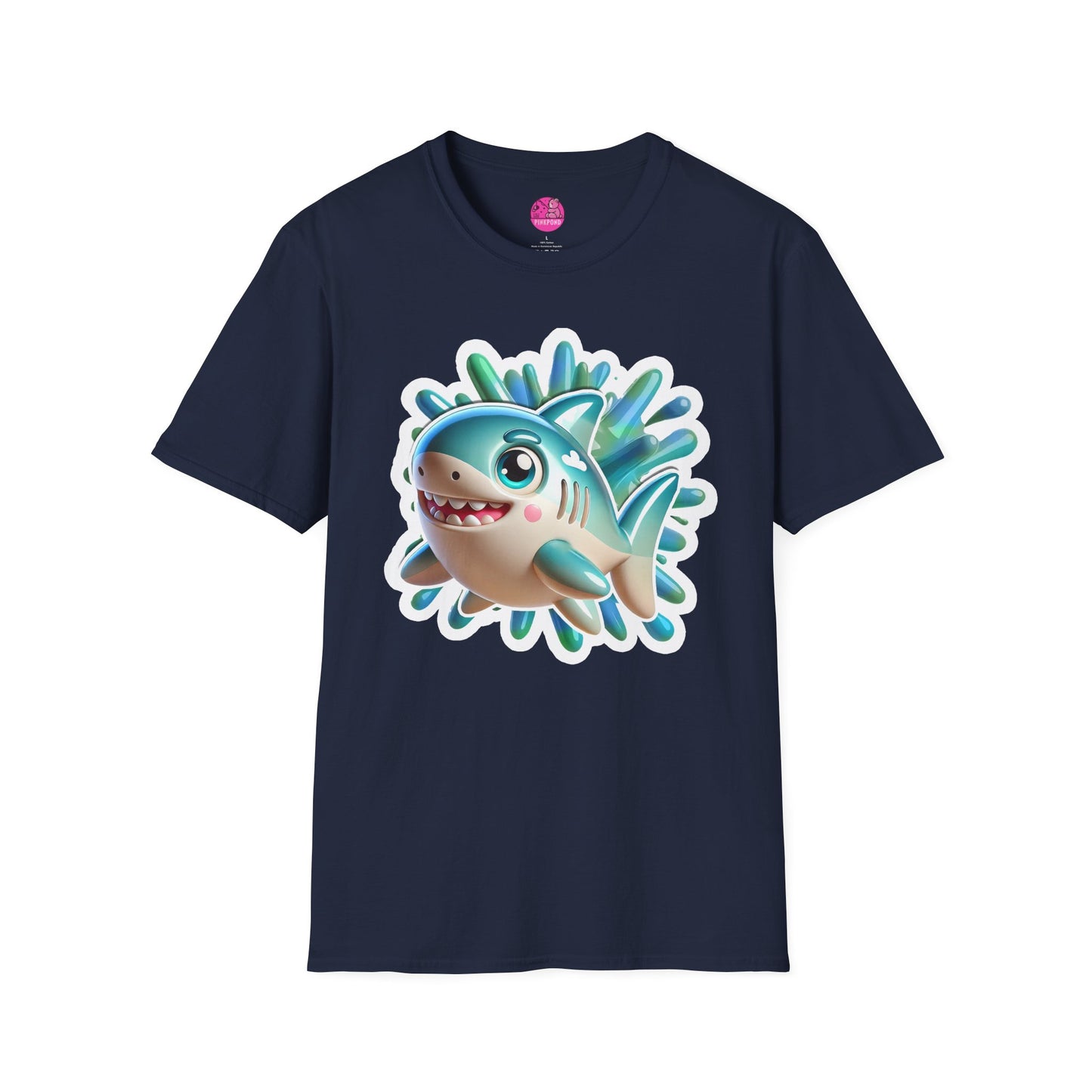 Marky the Shark Tee - Dive into fun - Unisex Softstyle T-Shirt for Ocean lovers