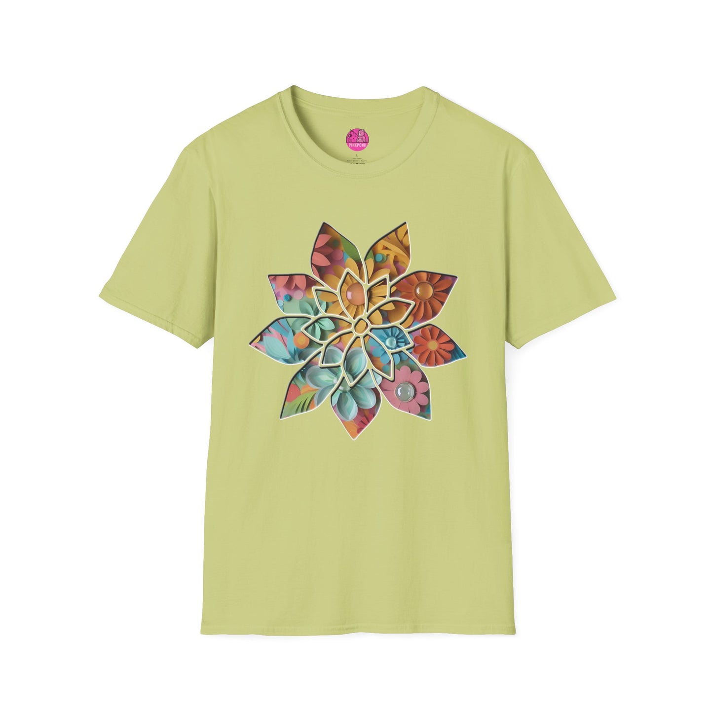 Blooming Beauty T-Shirt – A Burst of Color and Creativity- Unisex Softstyle Tee