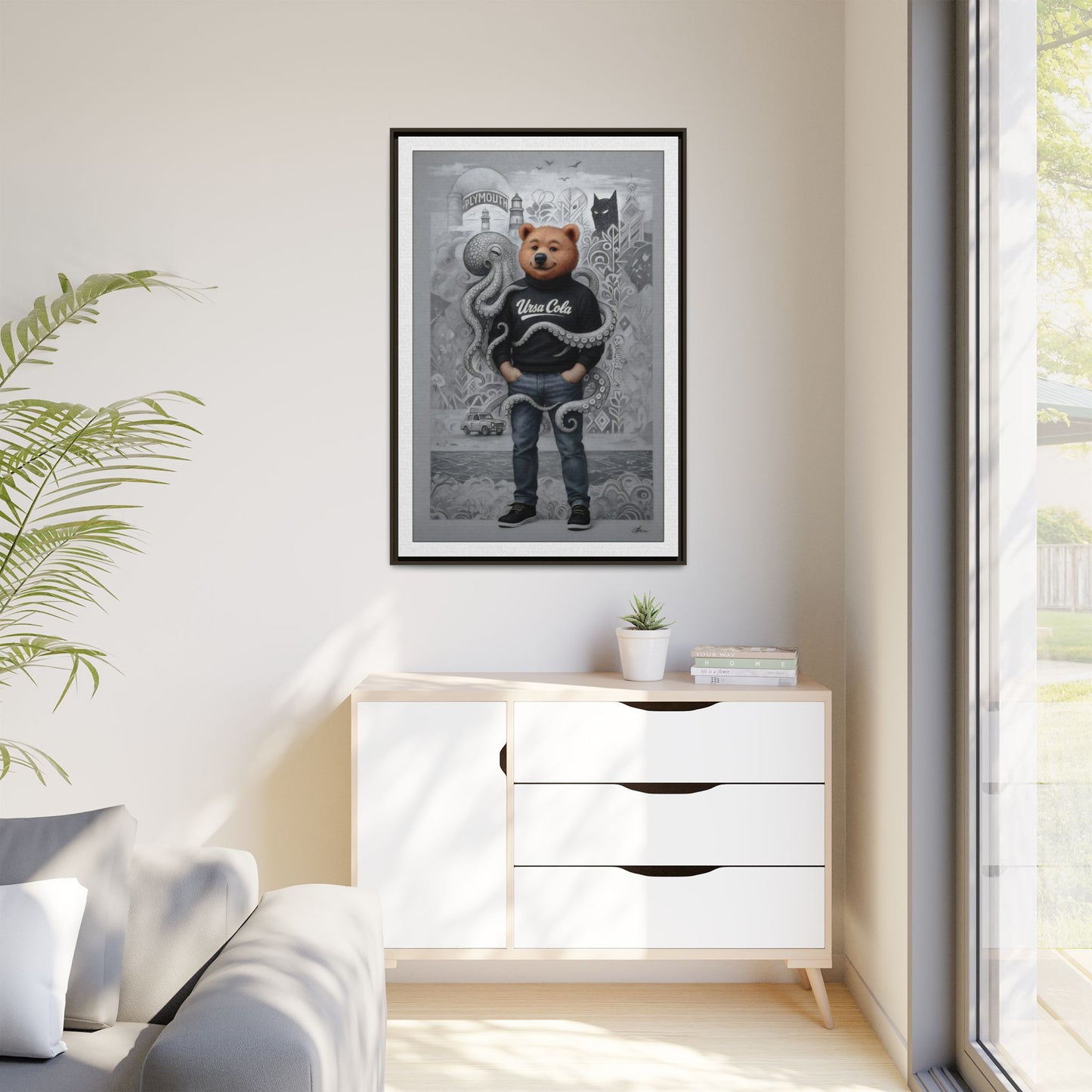 PinkPond Canvas Art Print – An Invasion of Octopi Was Announced on the News. Who Can Save Us?!