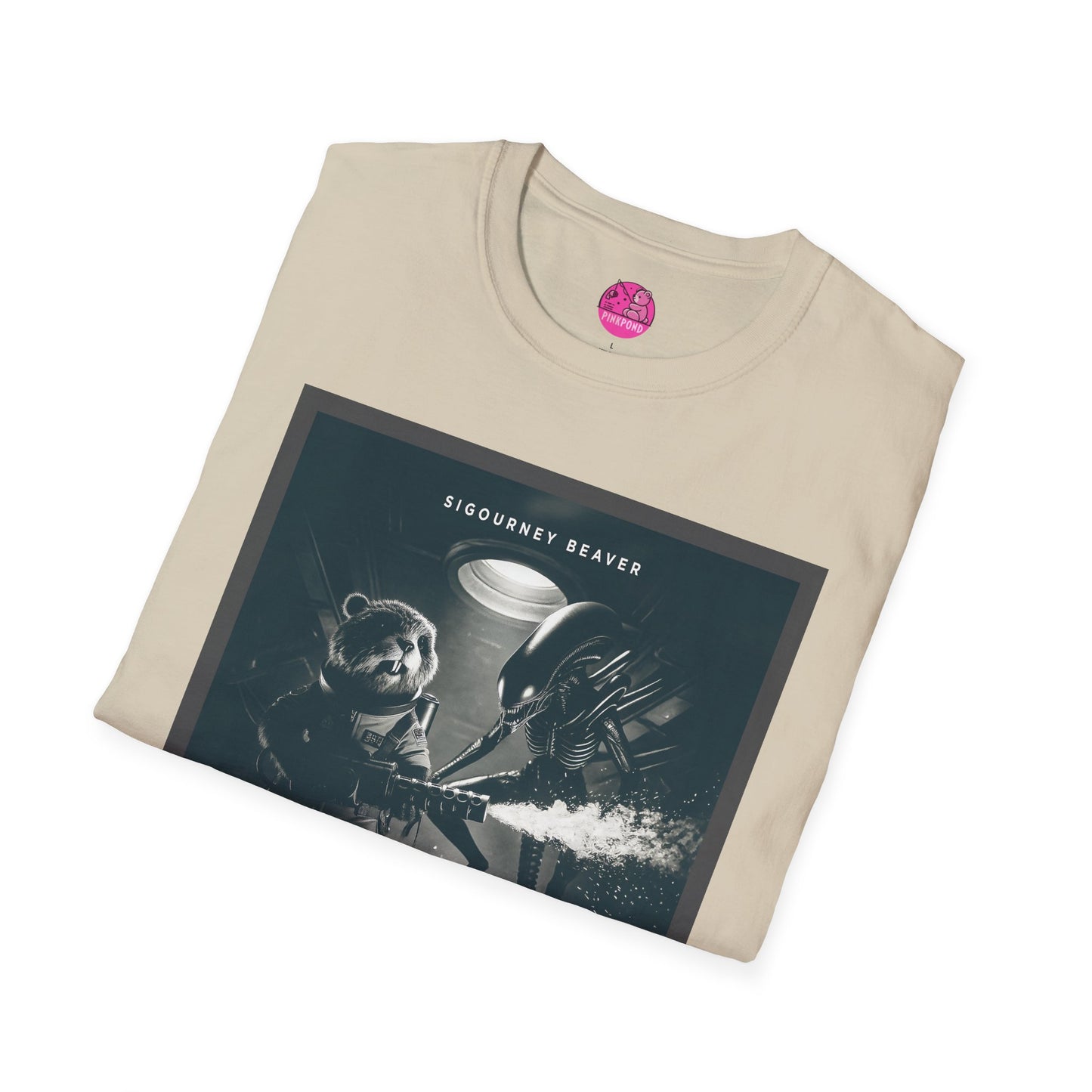 Retro Noir Alien Parody Sci-Fi T-Shirt Featuring Sigourney Beaver