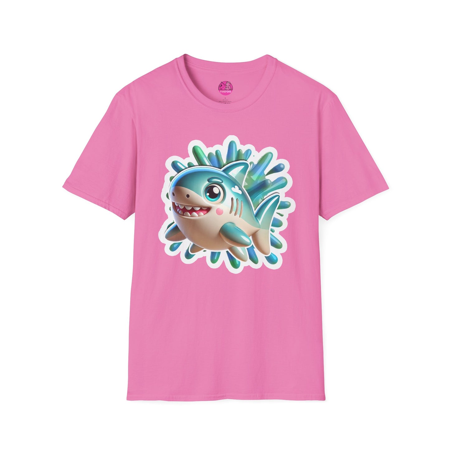 Marky the Shark Tee - Dive into fun - Unisex Softstyle T-Shirt for Ocean lovers