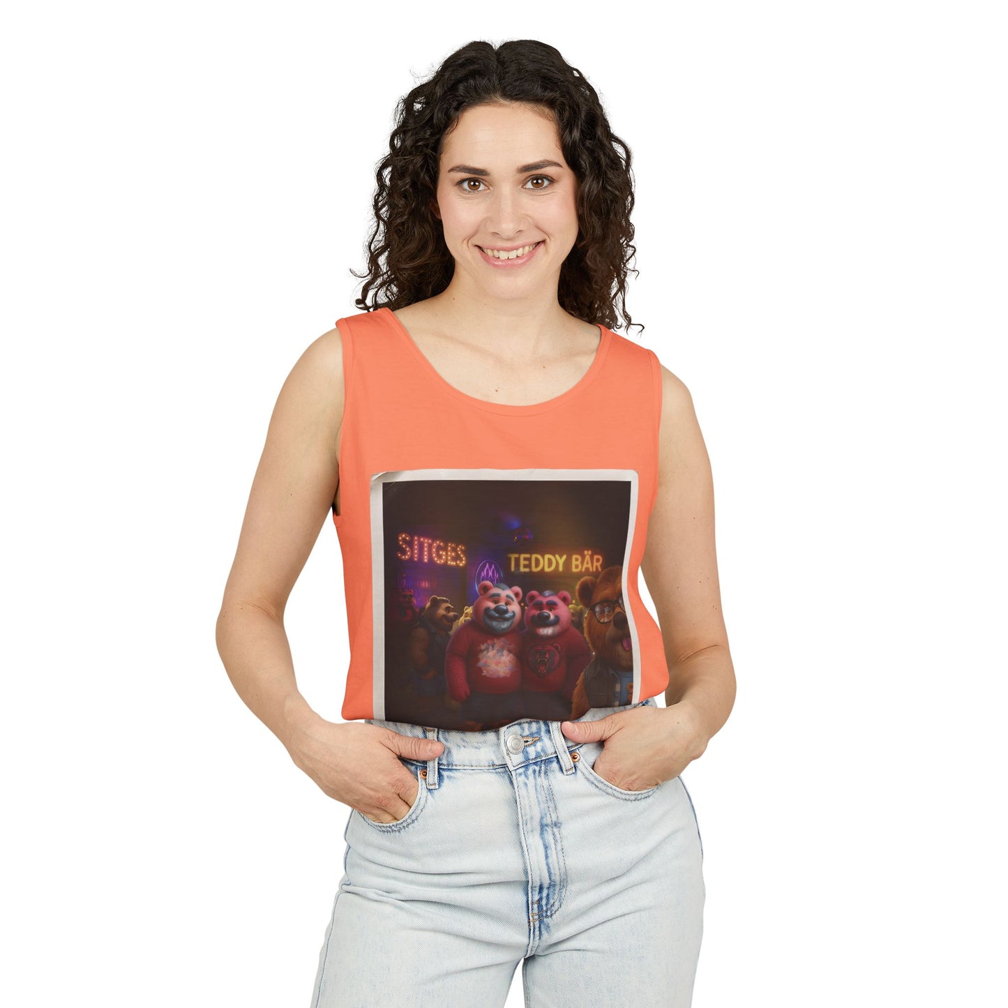 Tank Top - The Photo Bomber Bear Tee by Andrew McCarter for PinkPond, Unisex Pride Pool Party Shirt