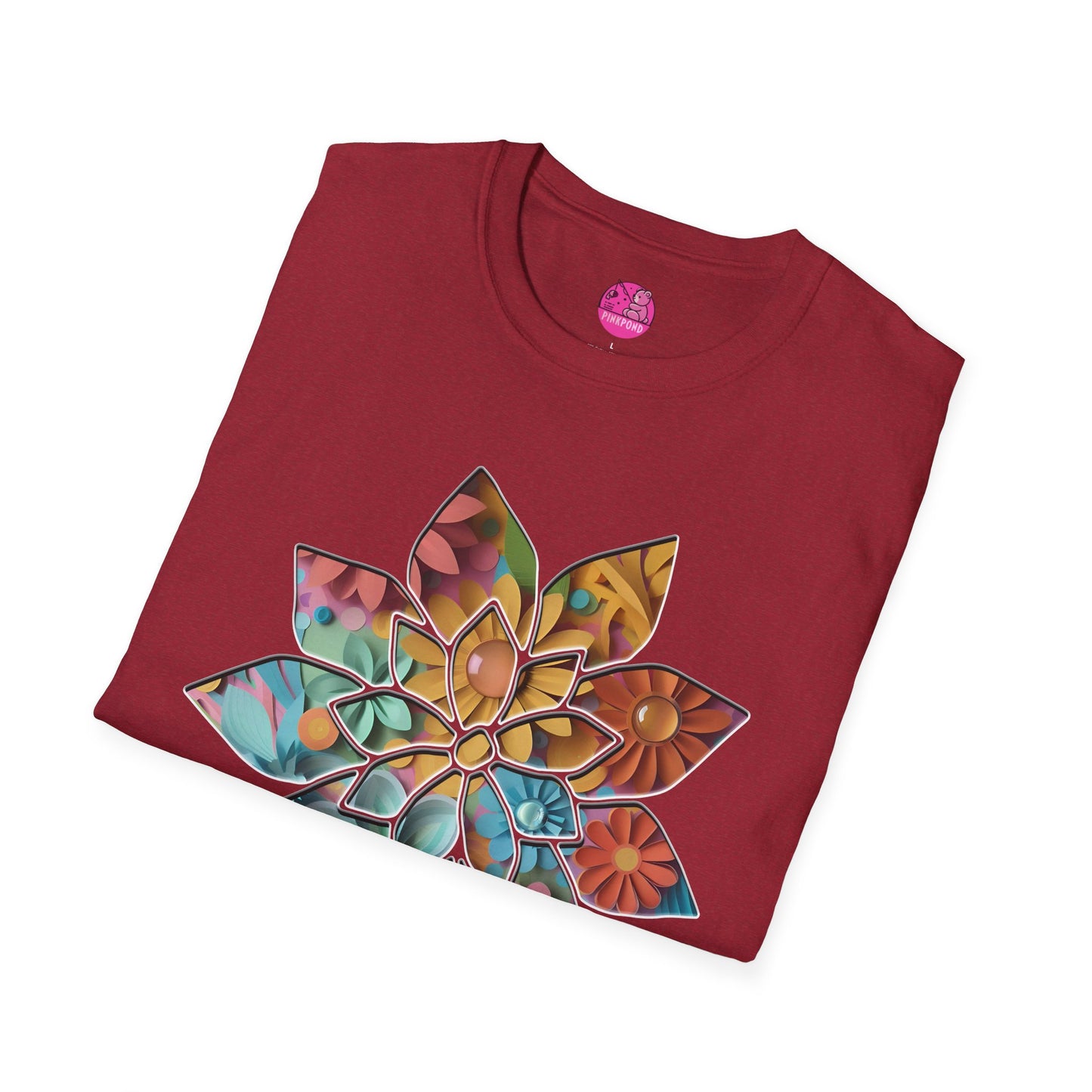 Blooming Beauty T-Shirt – A Burst of Color and Creativity- Unisex Softstyle Tee