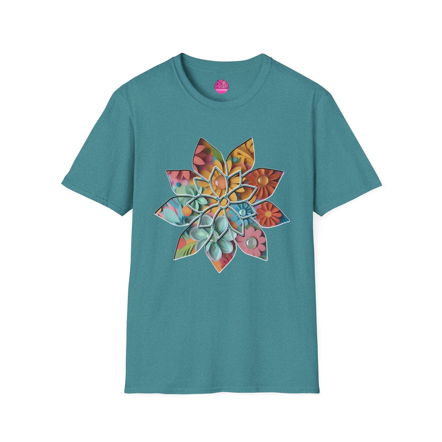 Blooming Beauty T-Shirt – A Burst of Color and Creativity- Unisex Softstyle Tee