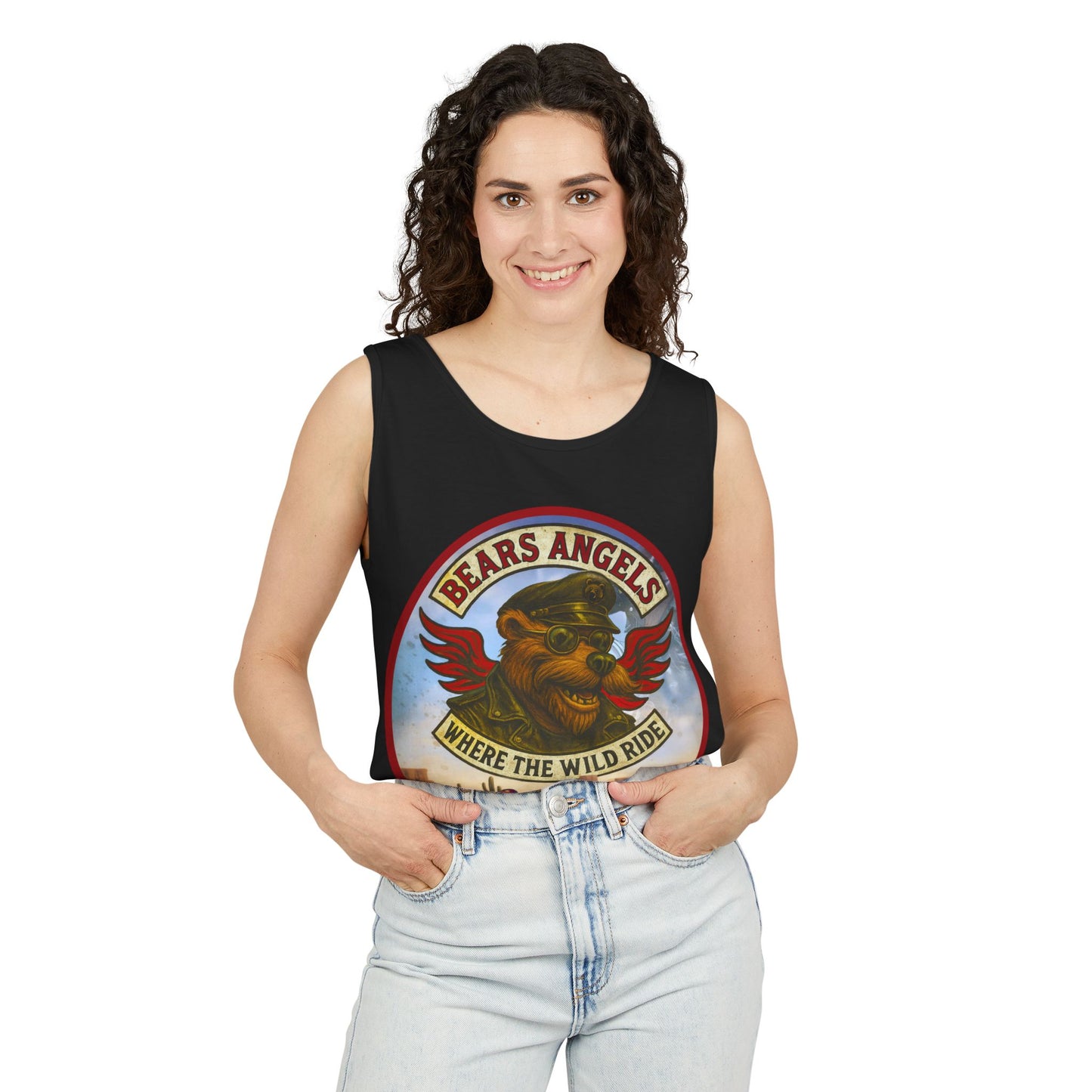 Tank Top - Bears Angels Roundel 'Ride With Pride' Biker Bear Design