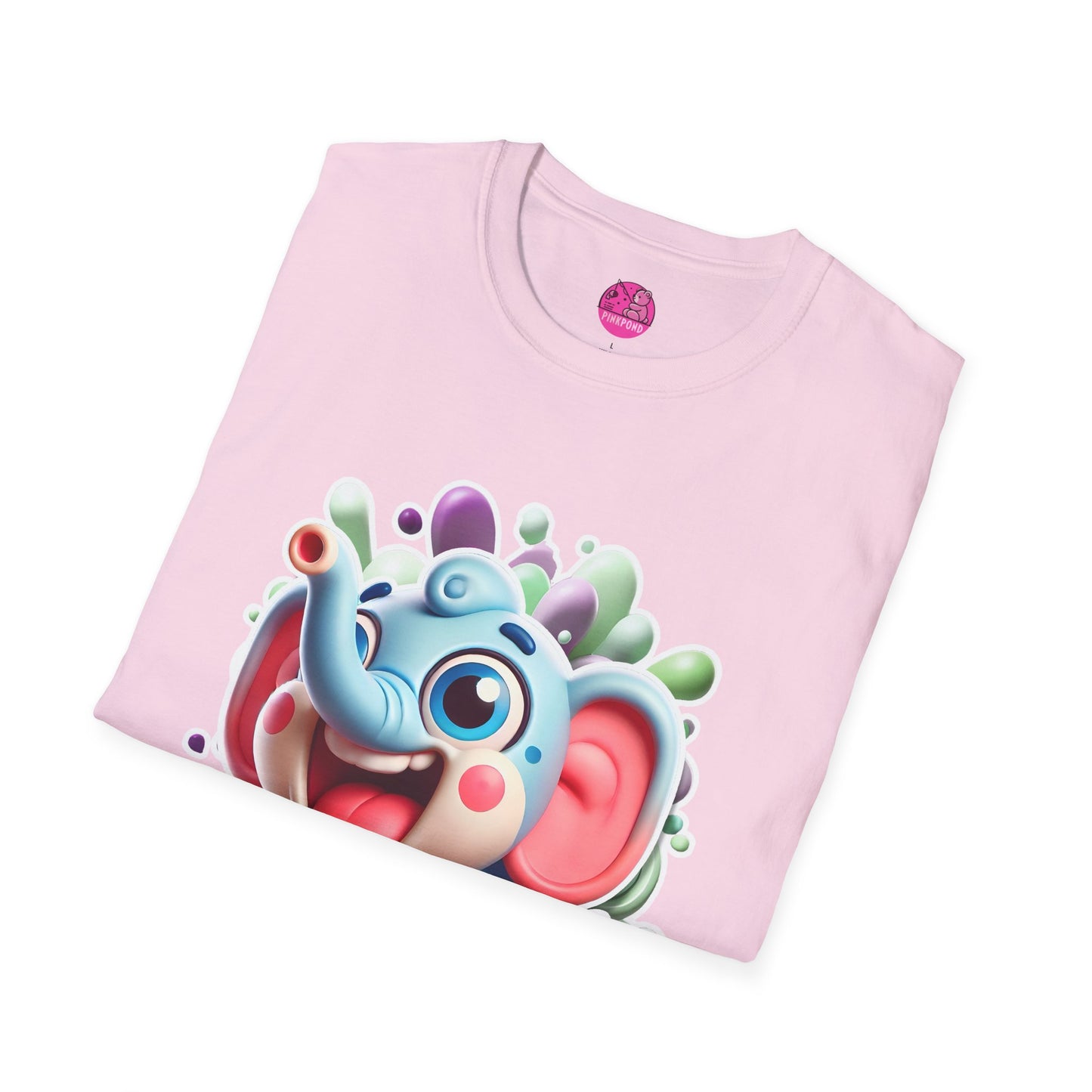 Eugene the Elephant T-Shirt - Unisex Softstyle Tee with Big Ears and Playful Charm
