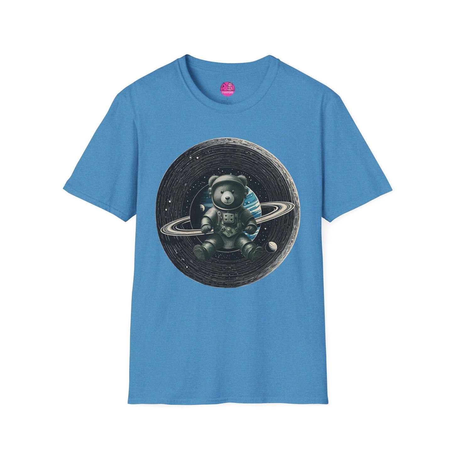 Cosmic Explorer Teddy T-Shirt - Spacefaring Bear Graphic Tee for Space Lovers and Adventurers