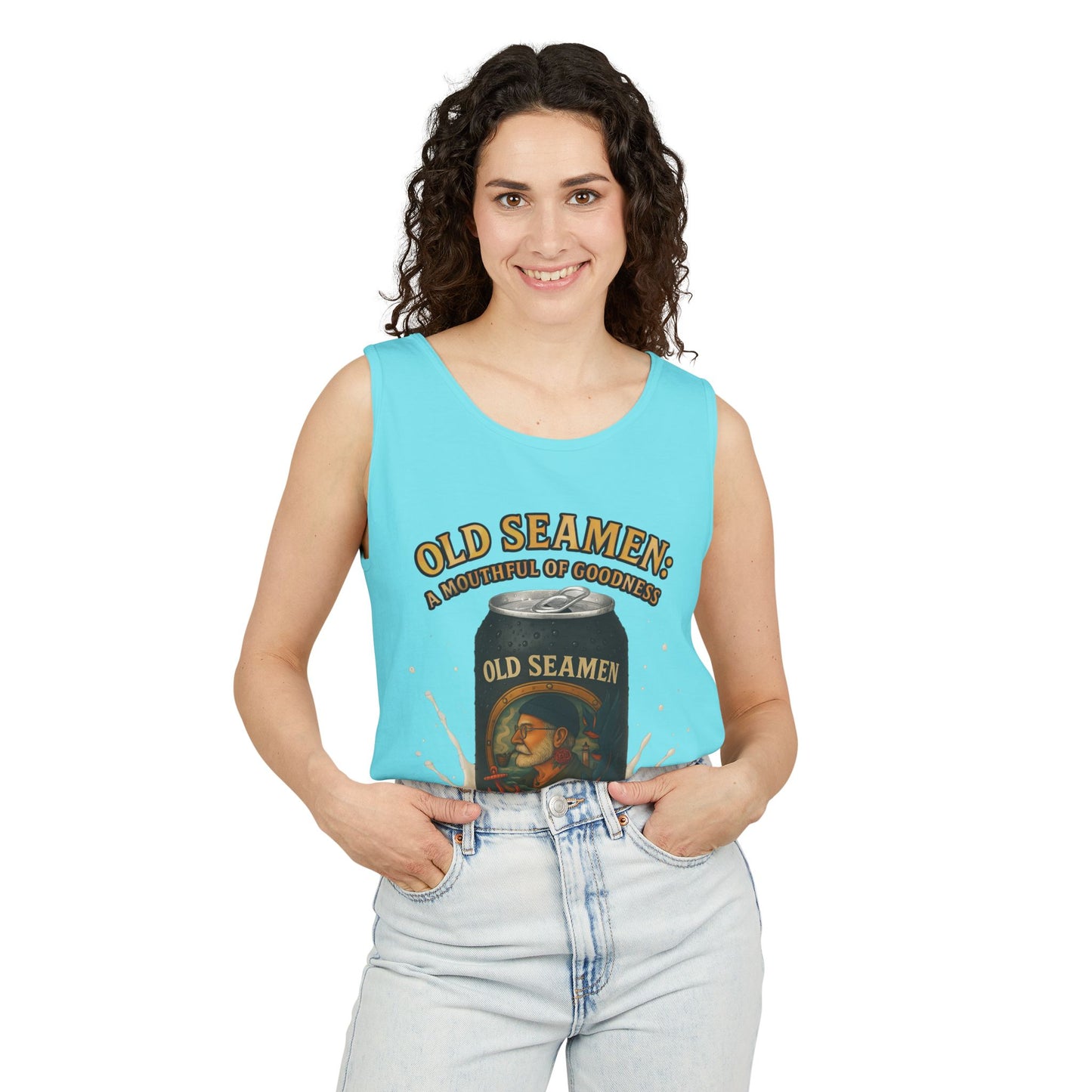 Tank Top Old Seamen Ale T-Shirt Vintage Beer Can Art Naughty Wink