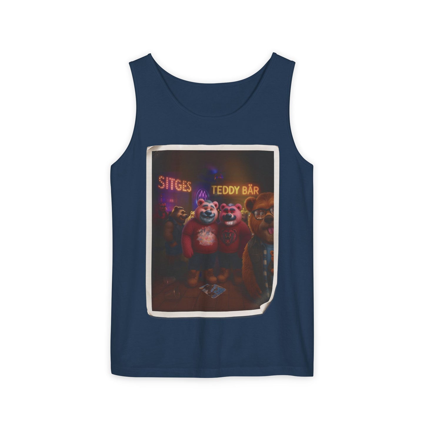 Tank Top - The Photo Bomber Bear Tee by Andrew McCarter for PinkPond, Unisex Pride Pool Party Shirt
