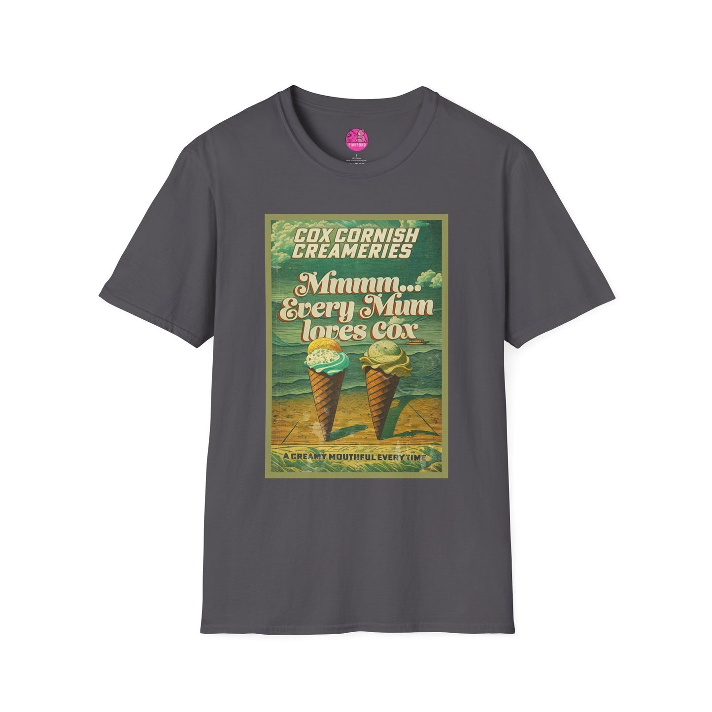 Saucy Vintage Ice Cream T-Shirt - Cox Cornish Creameries Design