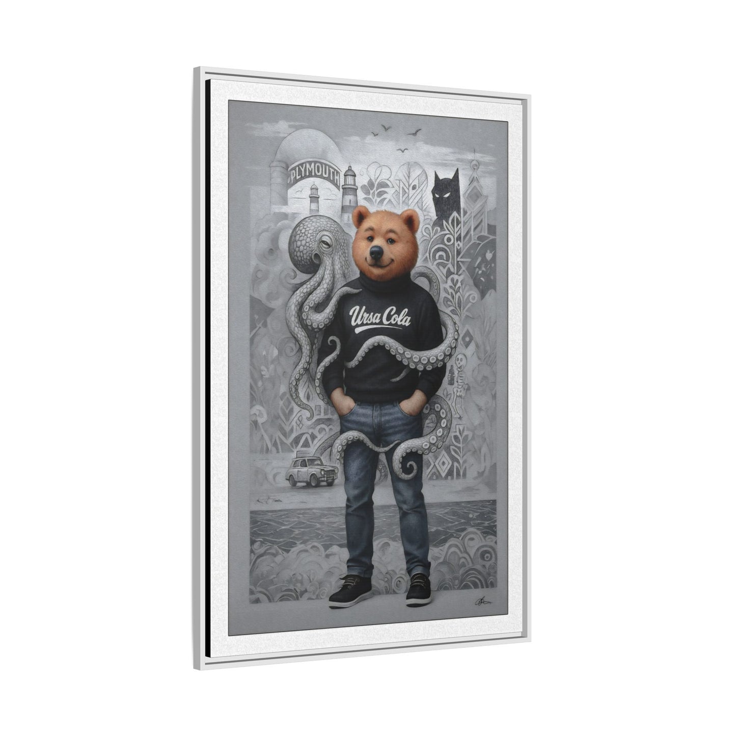 PinkPond Canvas Art Print – An Invasion of Octopi Was Announced on the News. Who Can Save Us?!