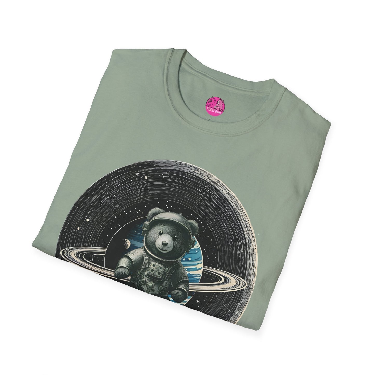 Cosmic Explorer Teddy T-Shirt - Spacefaring Bear Graphic Tee for Space Lovers and Adventurers