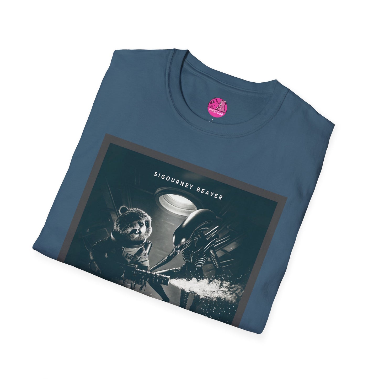 Retro Noir Alien Parody Sci-Fi T-Shirt Featuring Sigourney Beaver