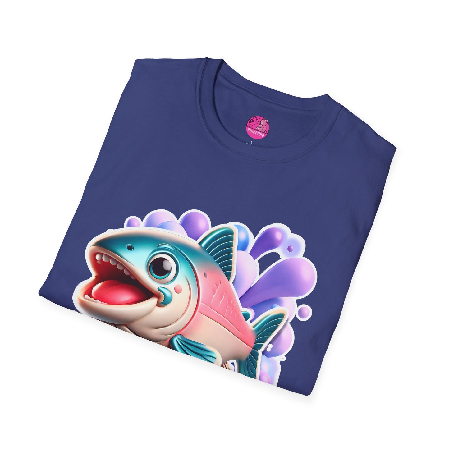 Alex Salmon Softstyle T-Shirt - Bright and Playful Fish Design for Ocean Lovers and Art Fans 🌊🐟