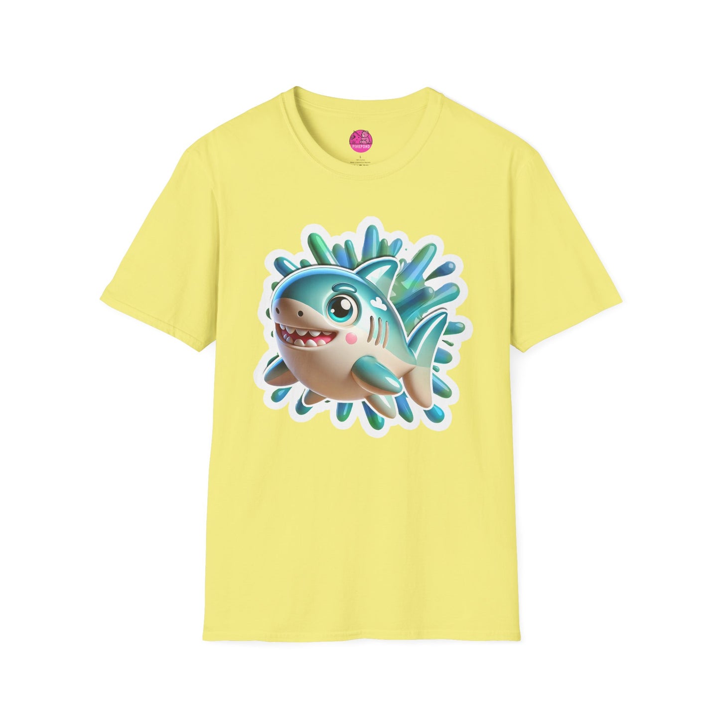 Marky the Shark Tee - Dive into fun - Unisex Softstyle T-Shirt for Ocean lovers