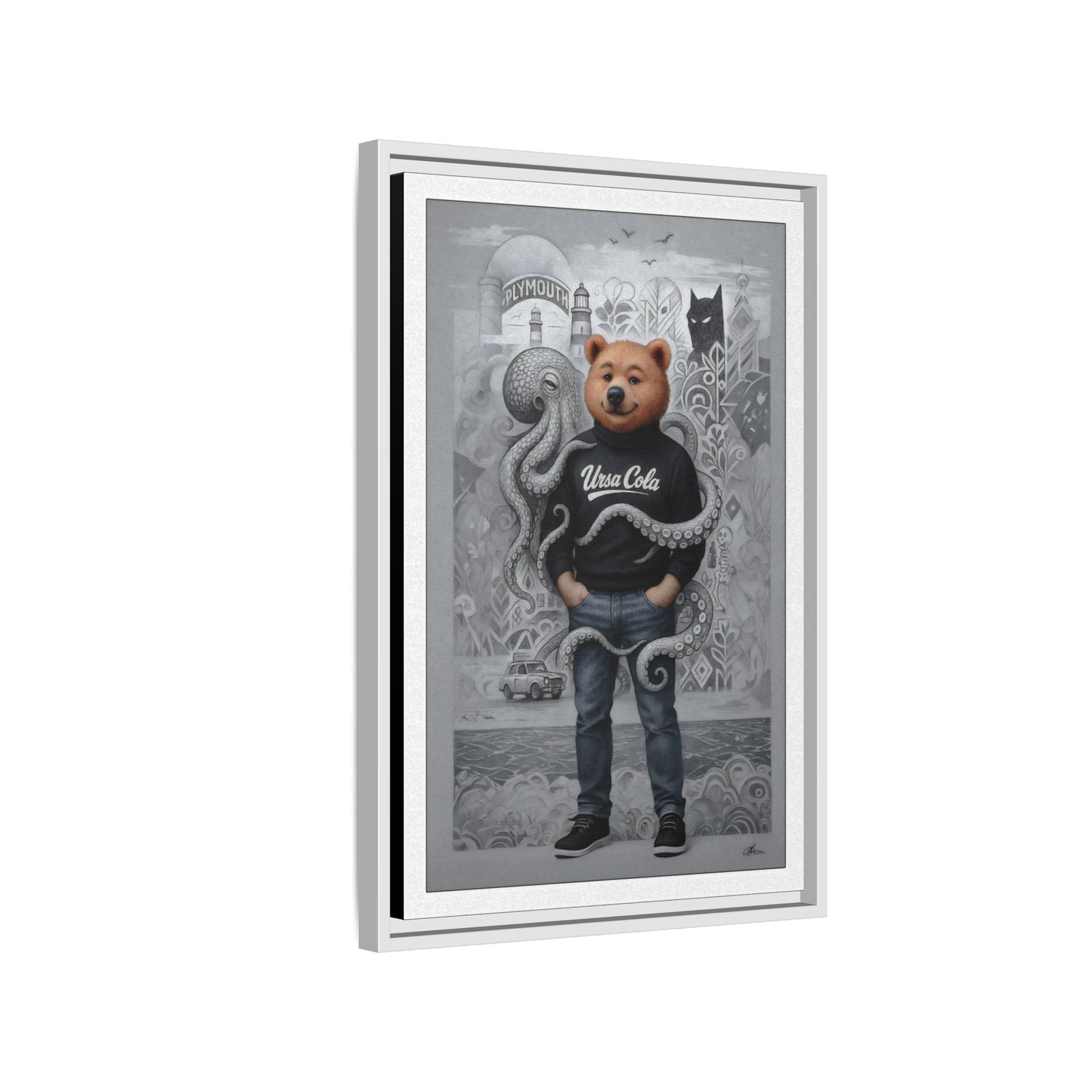 PinkPond Canvas Art Print – An Invasion of Octopi Was Announced on the News. Who Can Save Us?!