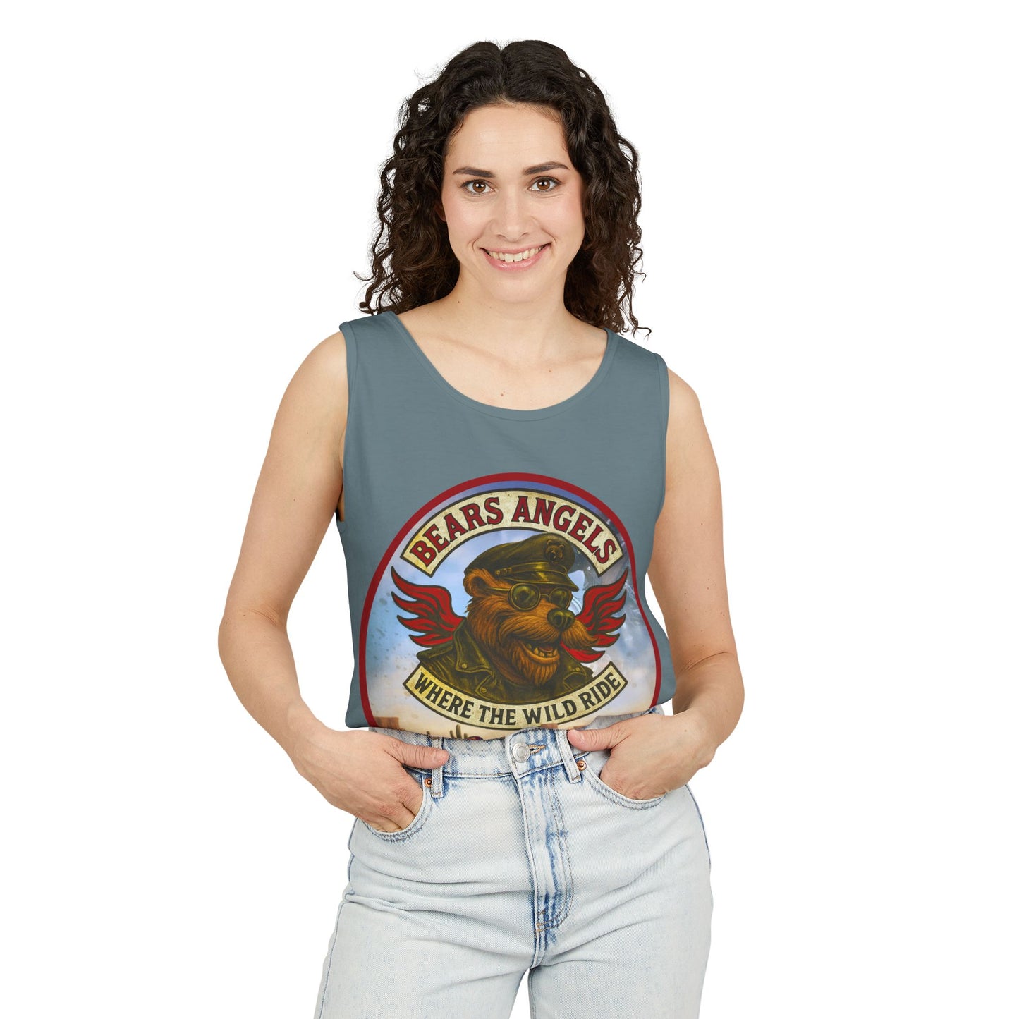 Tank Top - Bears Angels Roundel 'Ride With Pride' Biker Bear Design