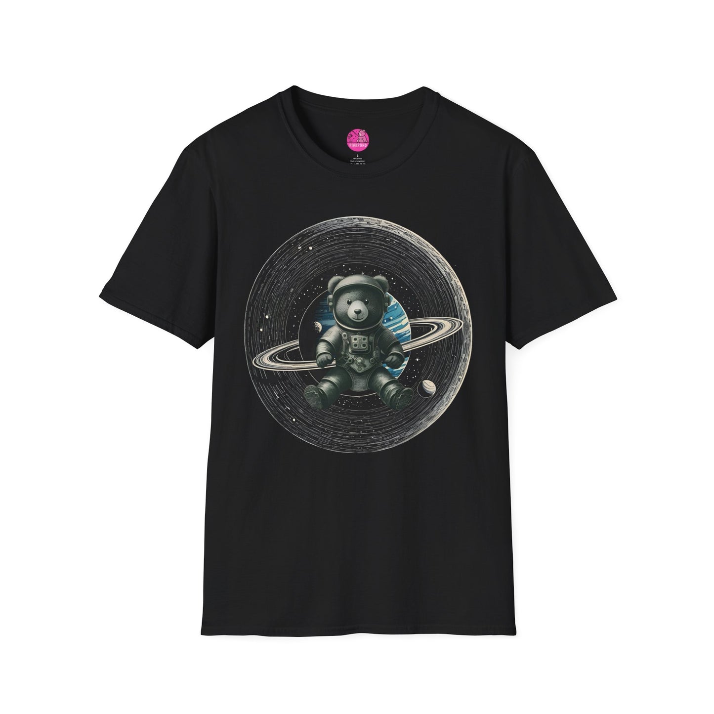 Cosmic Explorer Teddy T-Shirt - Spacefaring Bear Graphic Tee for Space Lovers and Adventurers