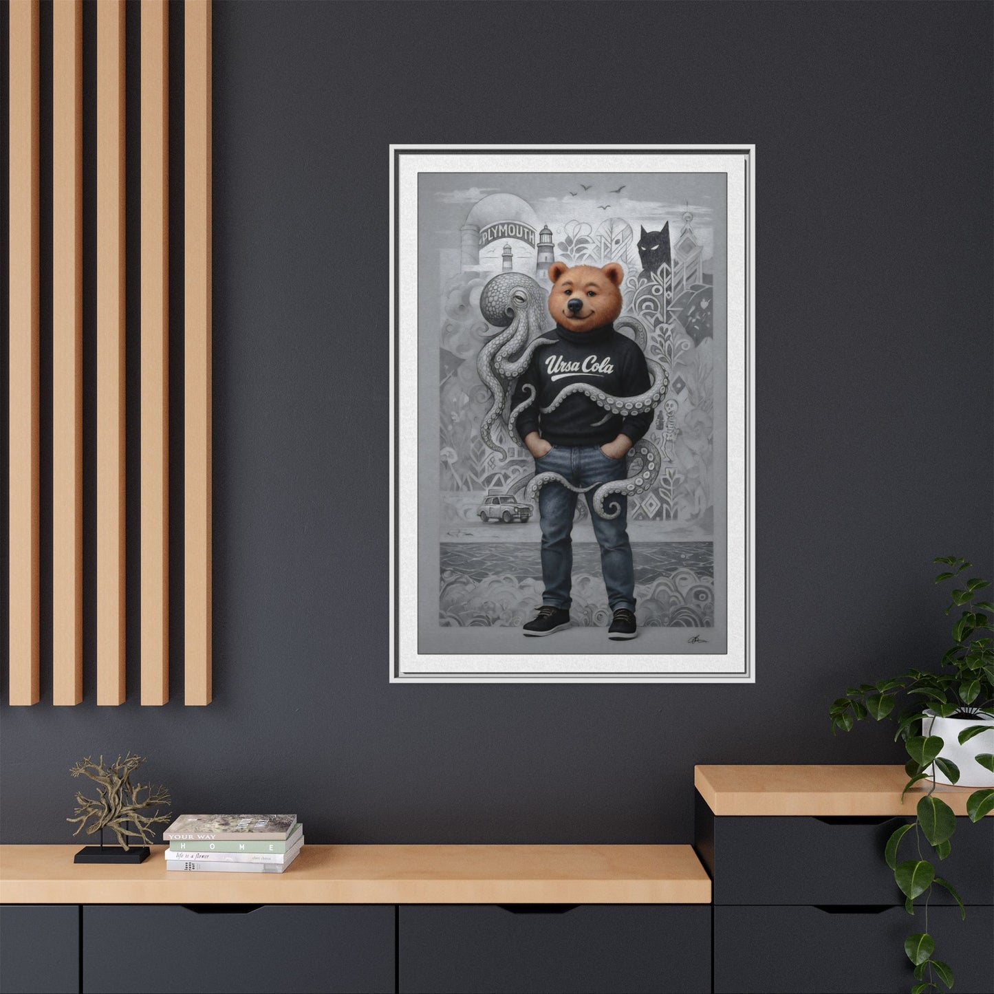 PinkPond Canvas Art Print – An Invasion of Octopi Was Announced on the News. Who Can Save Us?!